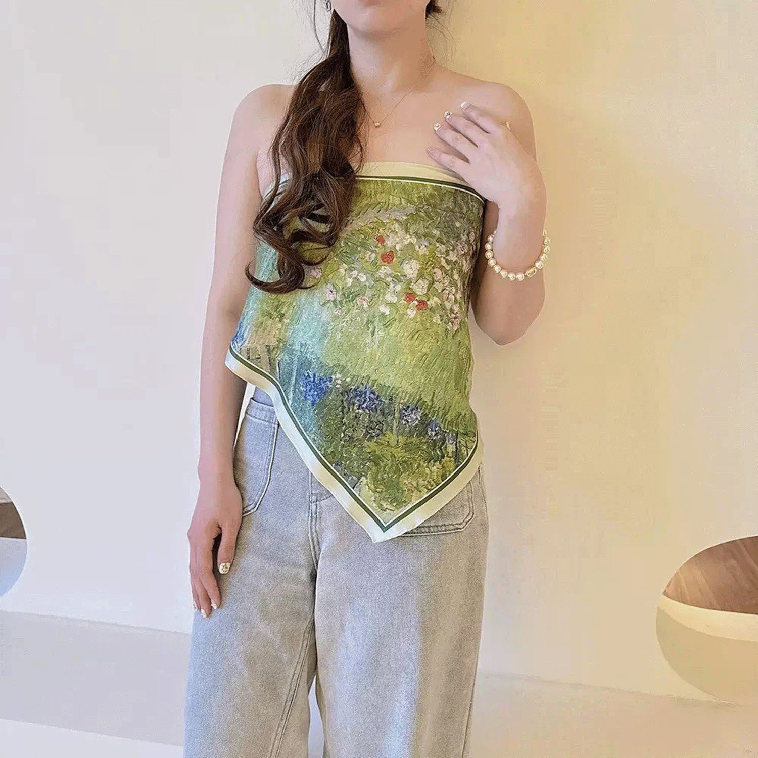 三角ポリエステルスカーフ - 画像4