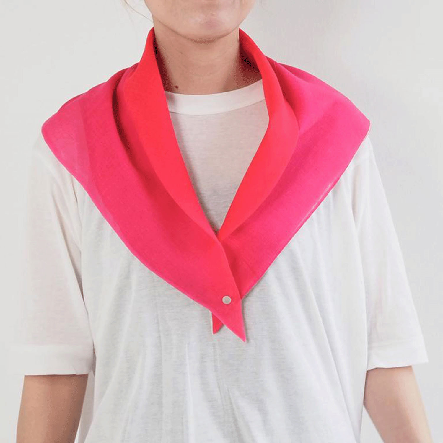 日本製 おさんぽスカーフ バイカラー 62×62 - 画像4