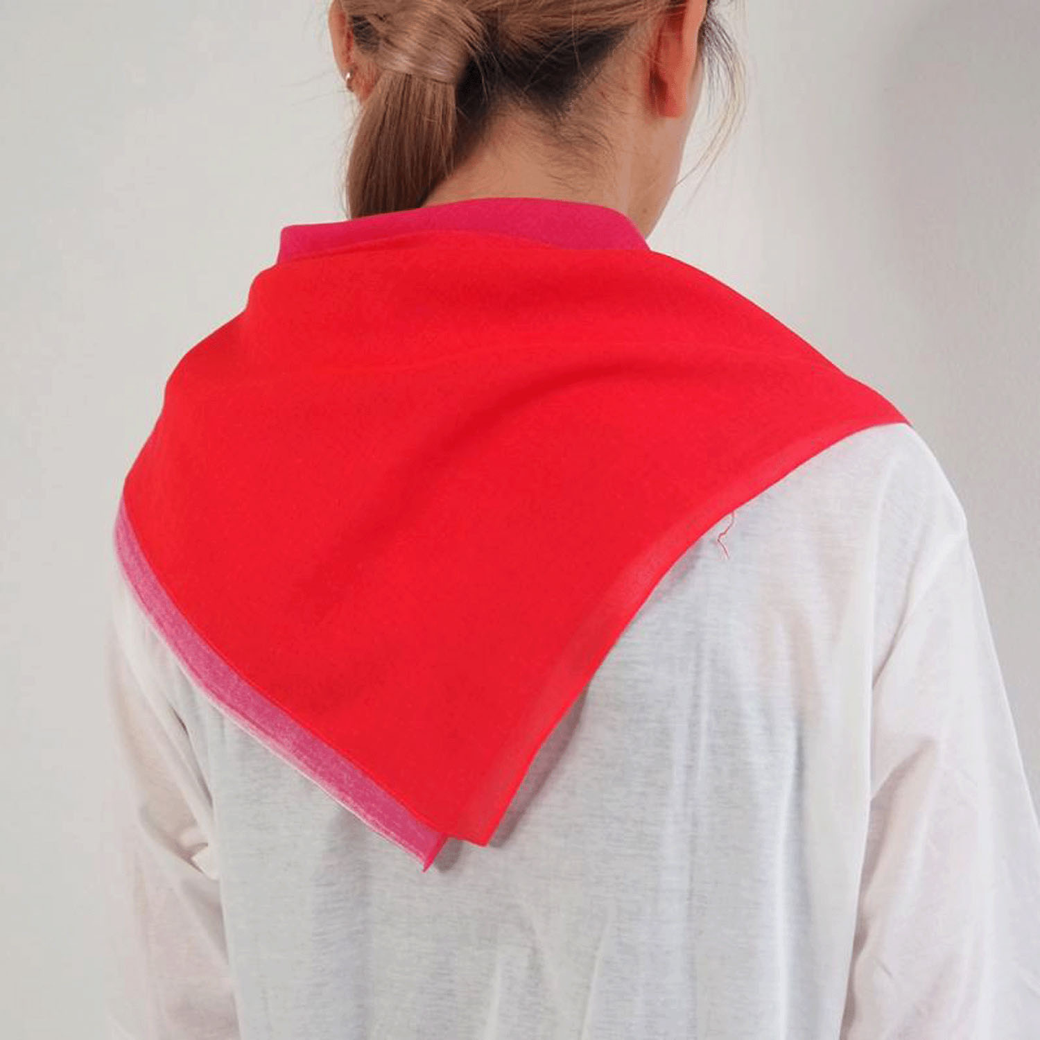 日本製 おさんぽスカーフ バイカラー 62×62 - 画像7