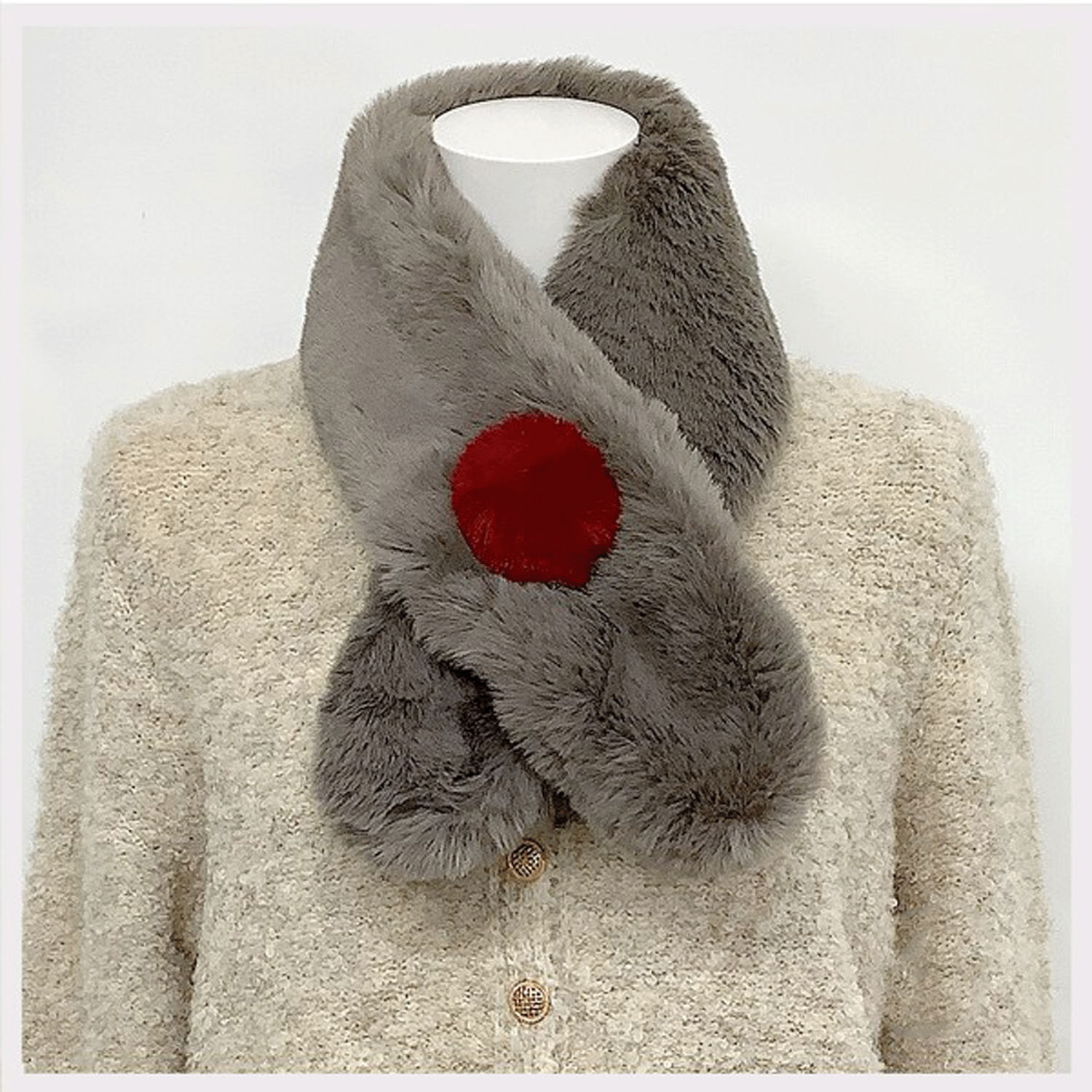 ボンボンエコファーマフラー