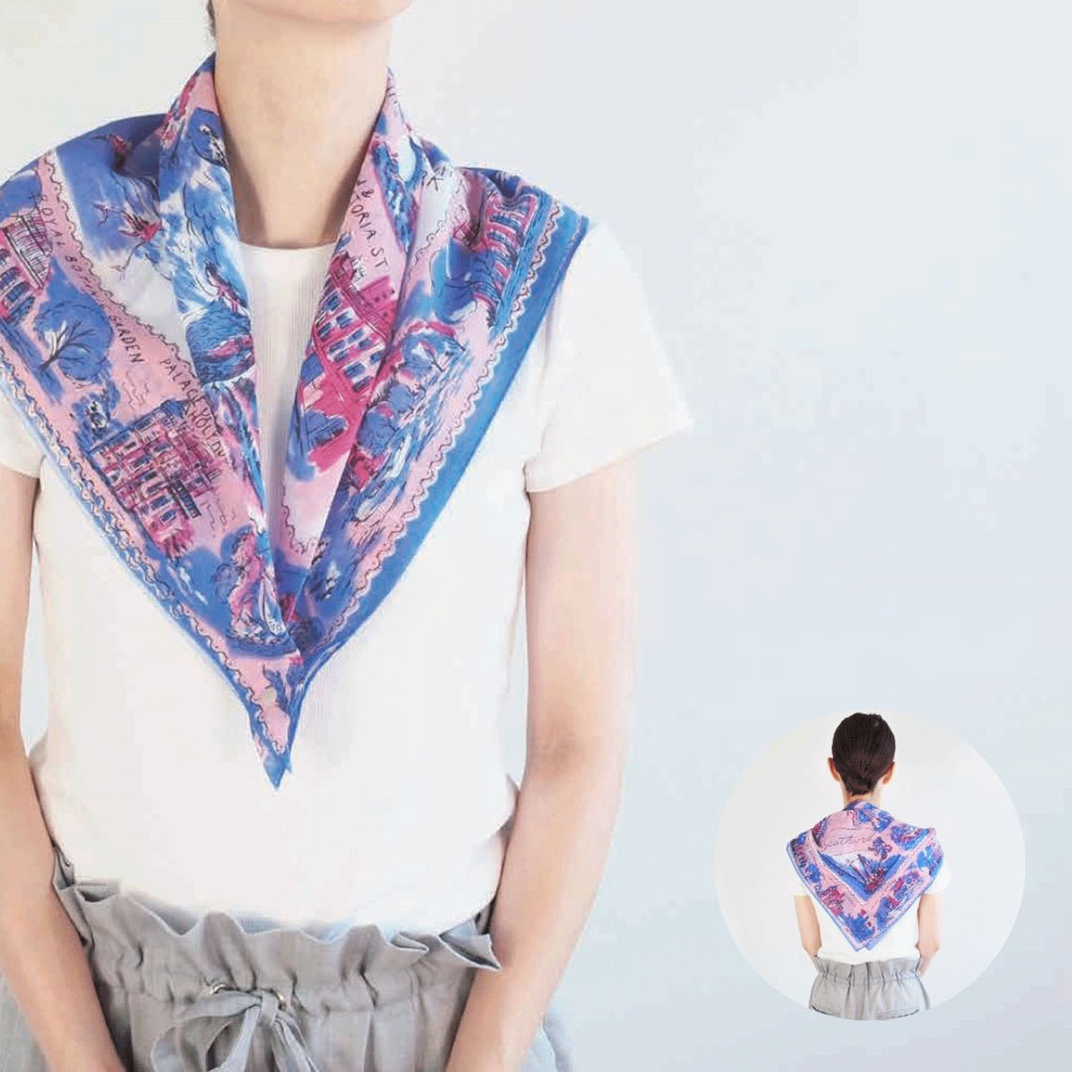 日本製 おさんぽスカーフ 62×62 - 画像1