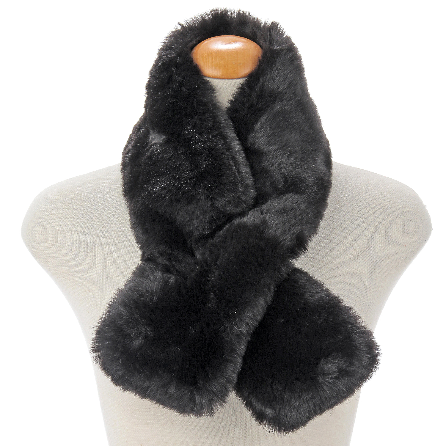 フェイクファー無地 差込マフラー - 画像4