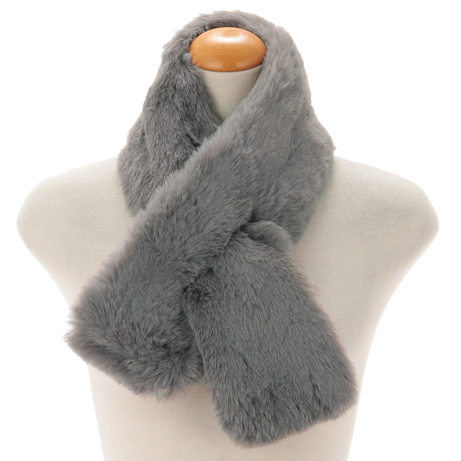 フェイクファー無地 差込マフラー