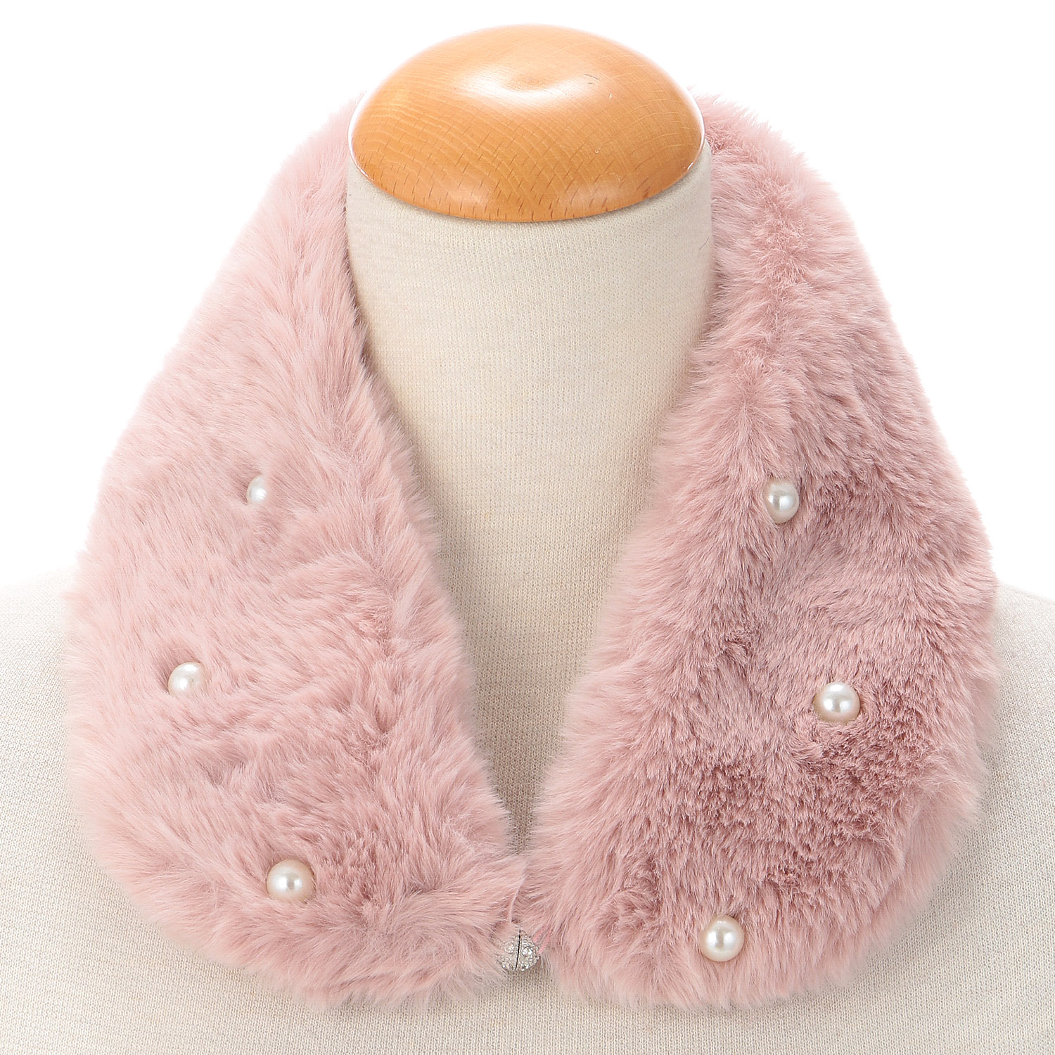 フェイクファーパール マグネット付きプチマフラー