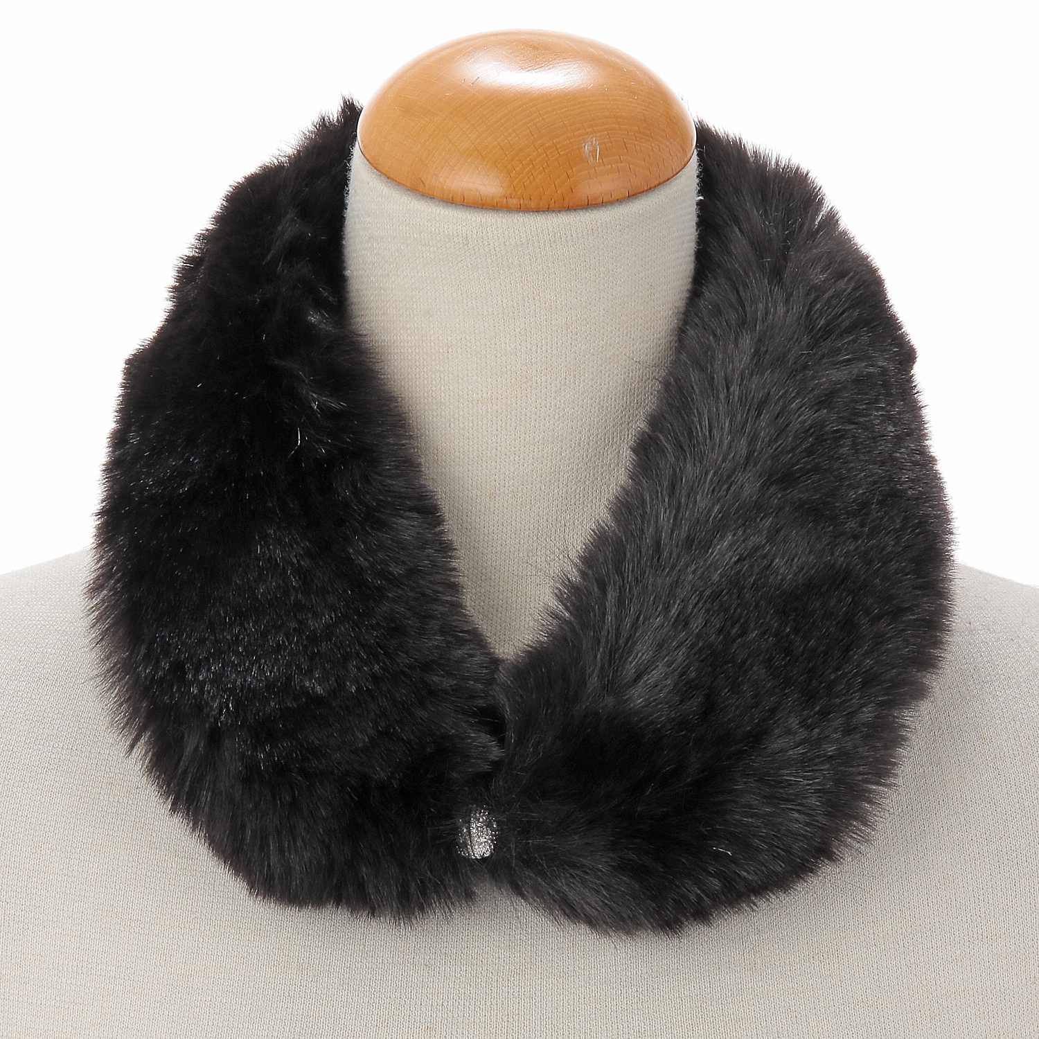 【シルバーグレー、パープル終了】フェイクファー マグネット付きプチマフラー - 画像4