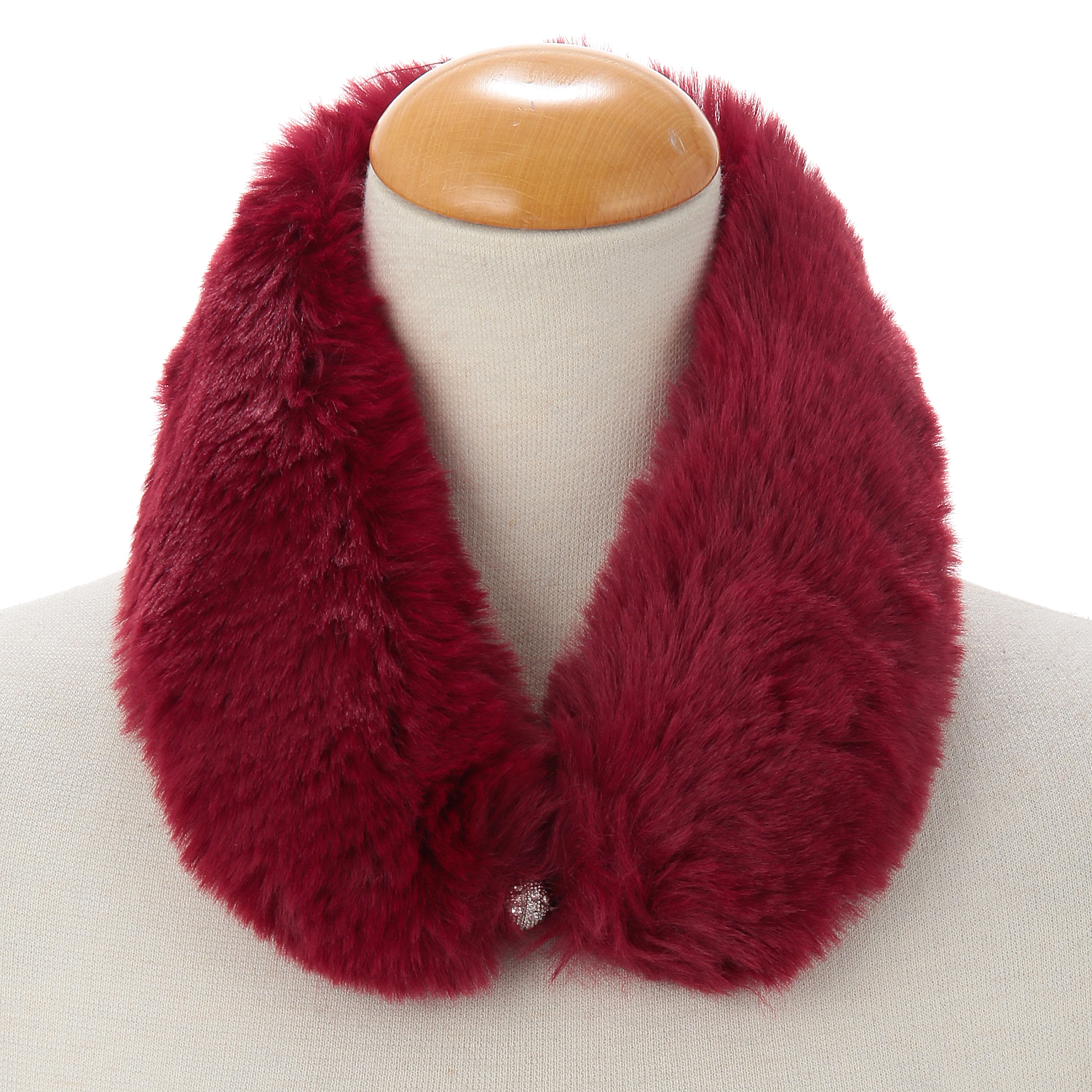 【シルバーグレー、パープル終了】フェイクファー マグネット付きプチマフラー - 画像7