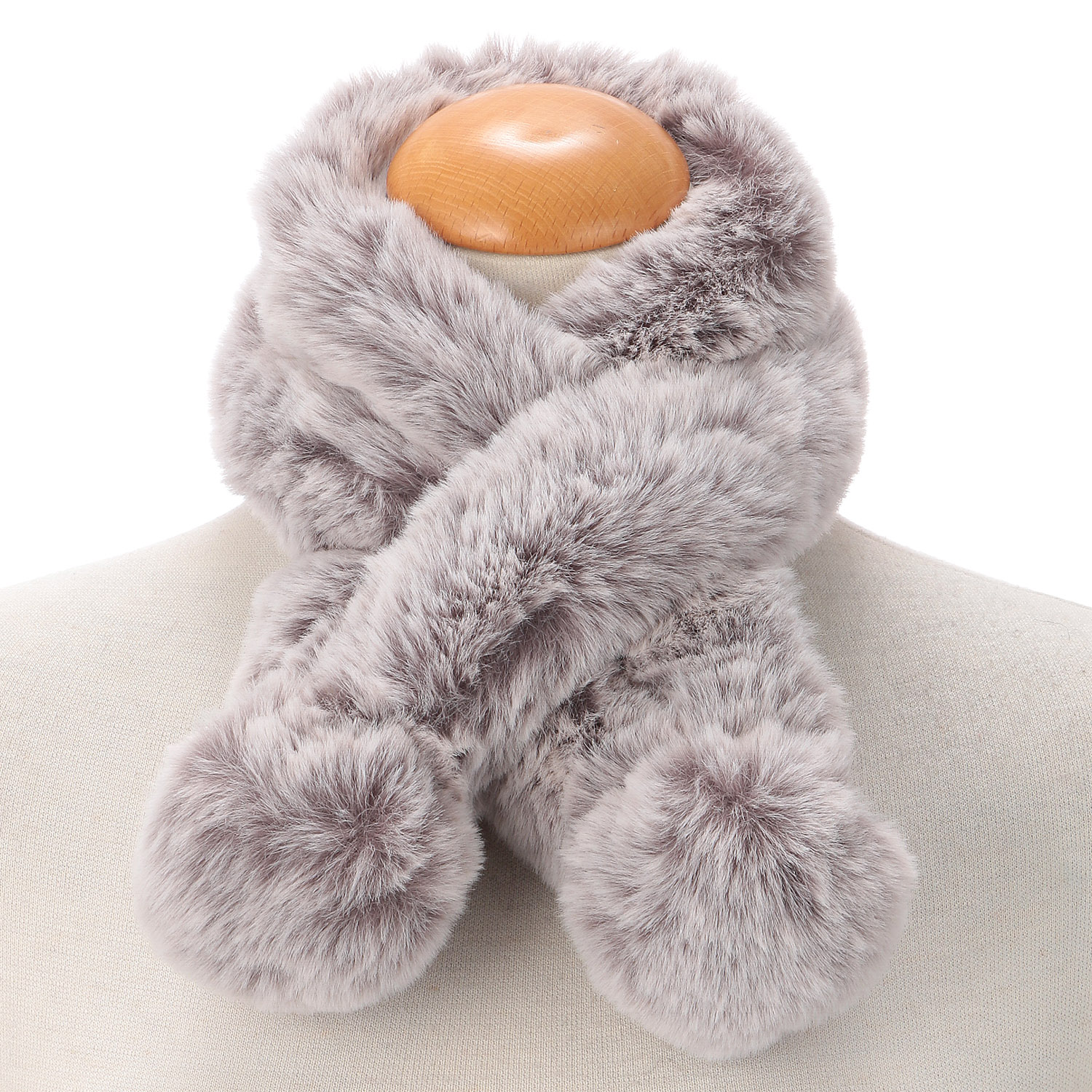 フェイクファースノートップ 2連差込みマフラー - 画像2