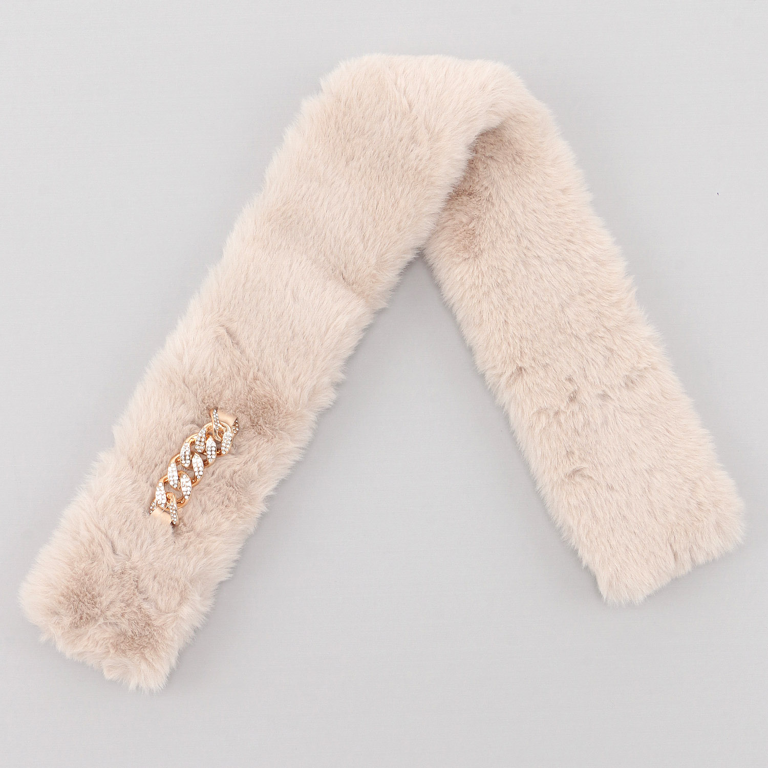 フェイクファーゴールドビジュー付きマフラー - 画像5