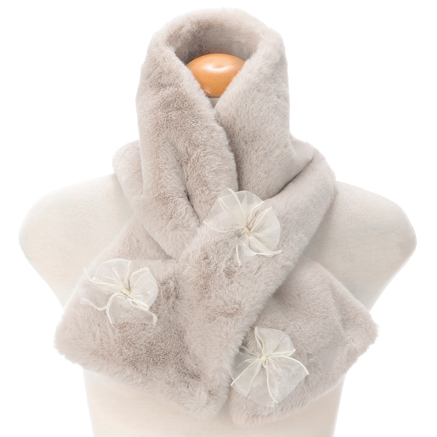 エコファーオーガンジーリボン付ティペット - 画像1