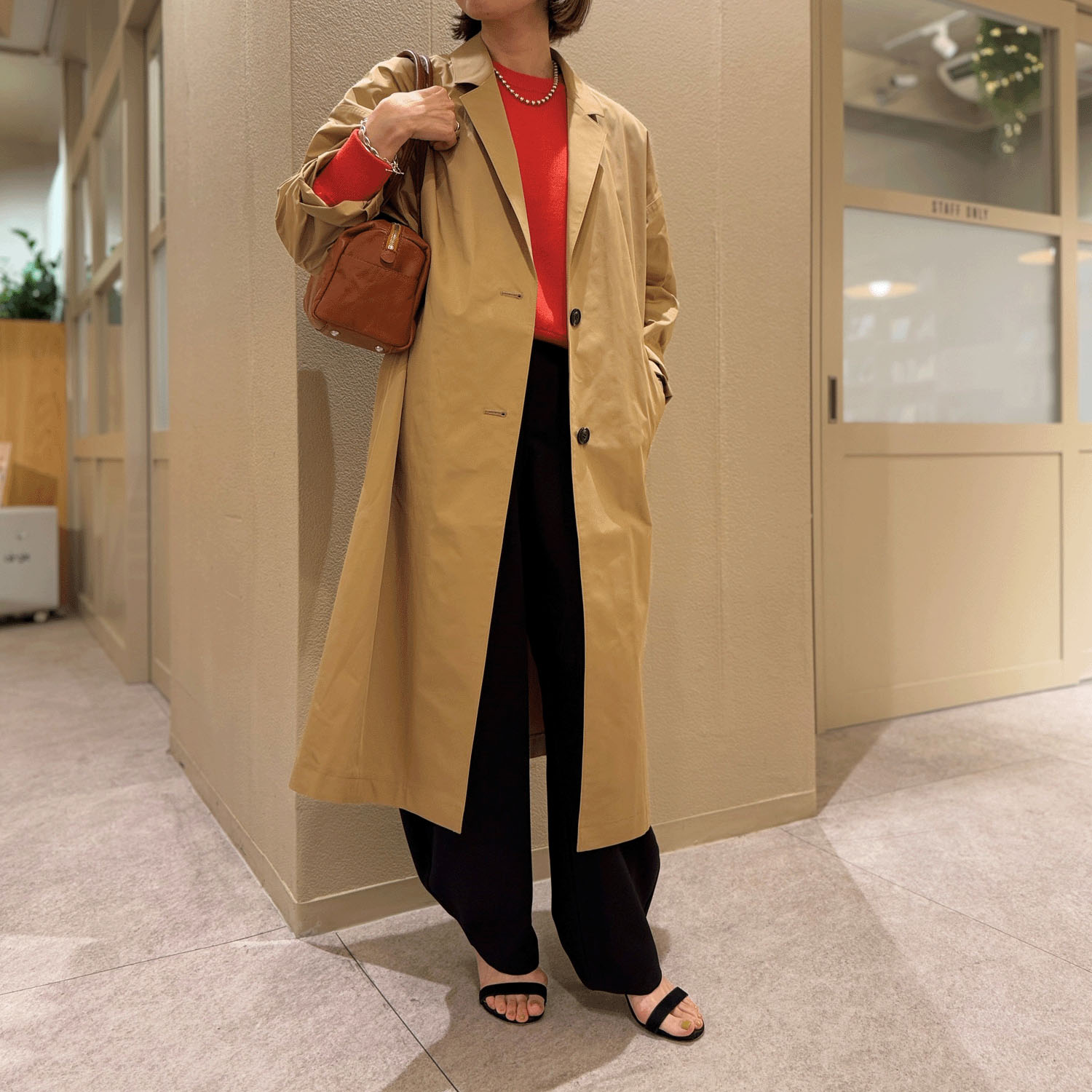 【InstaLive】一珠 NOUQUE 形状記憶タフタチェスターコート - 画像3