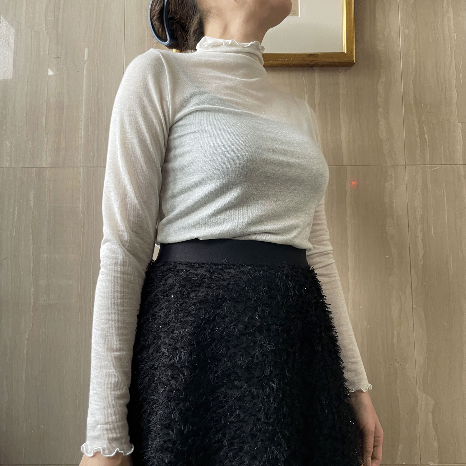 一珠 NOUQUE シアーカットソーボトルネックプルオーバー - 画像7