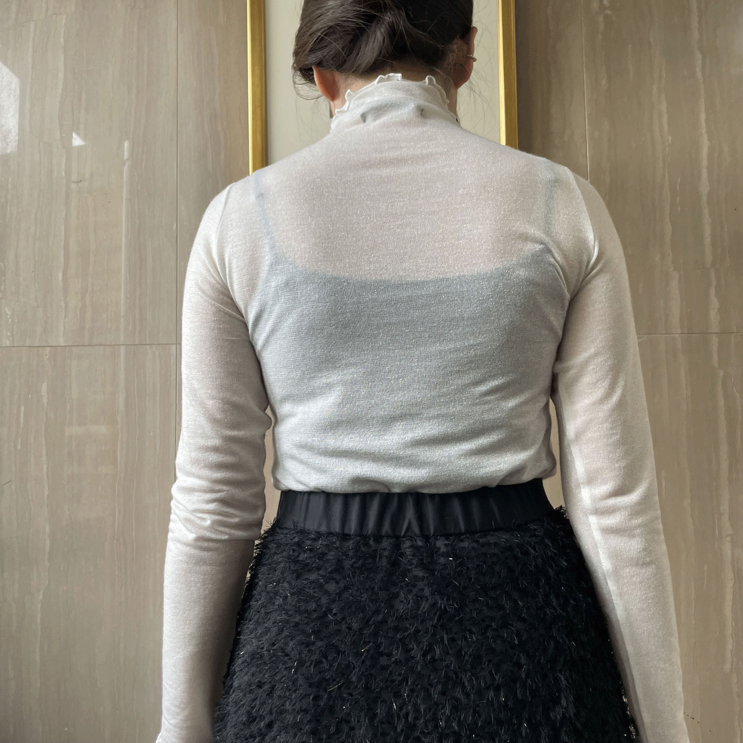 一珠 NOUQUE シアーカットソーボトルネックプルオーバー - 画像8