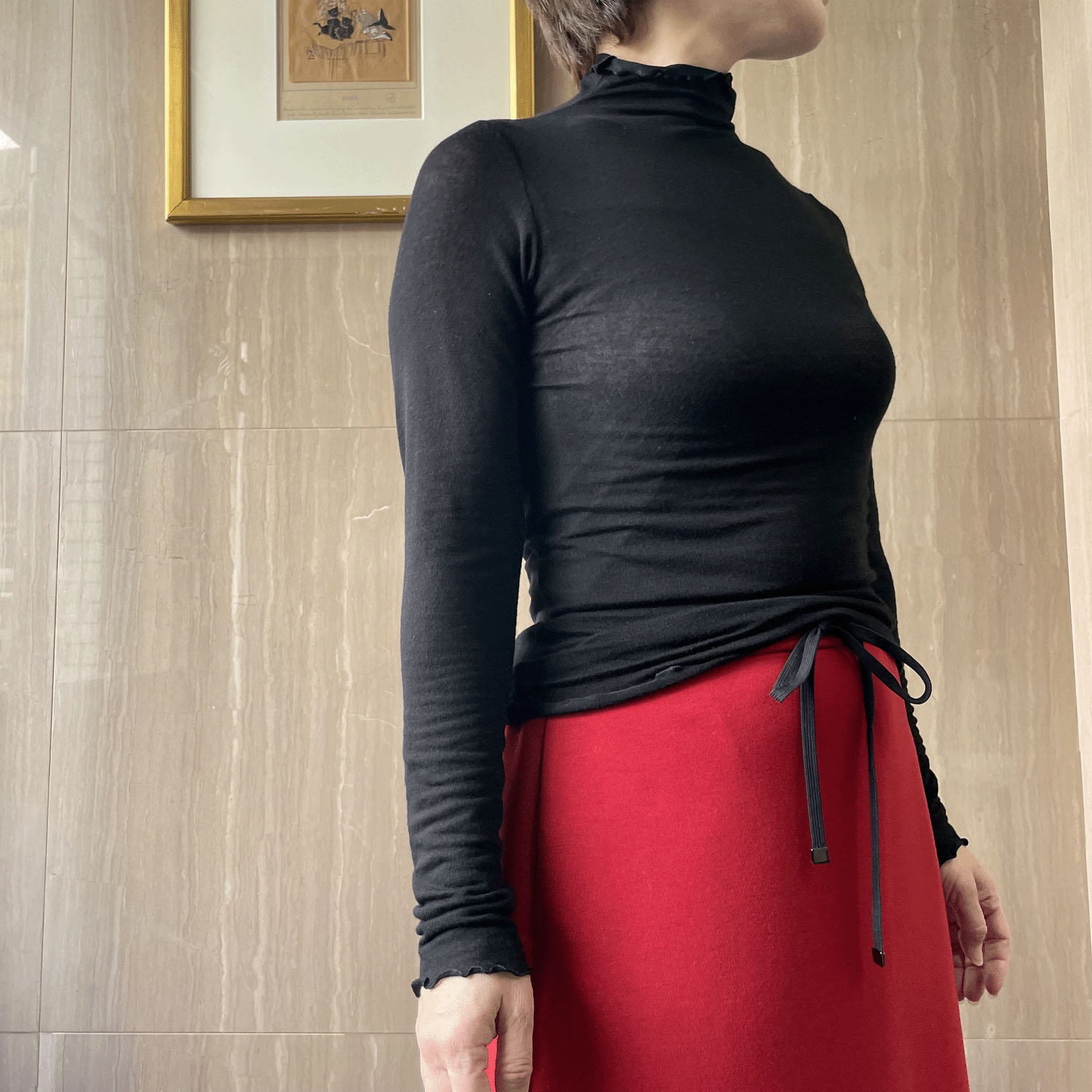 一珠 NOUQUE シアーカットソーボトルネックプルオーバー