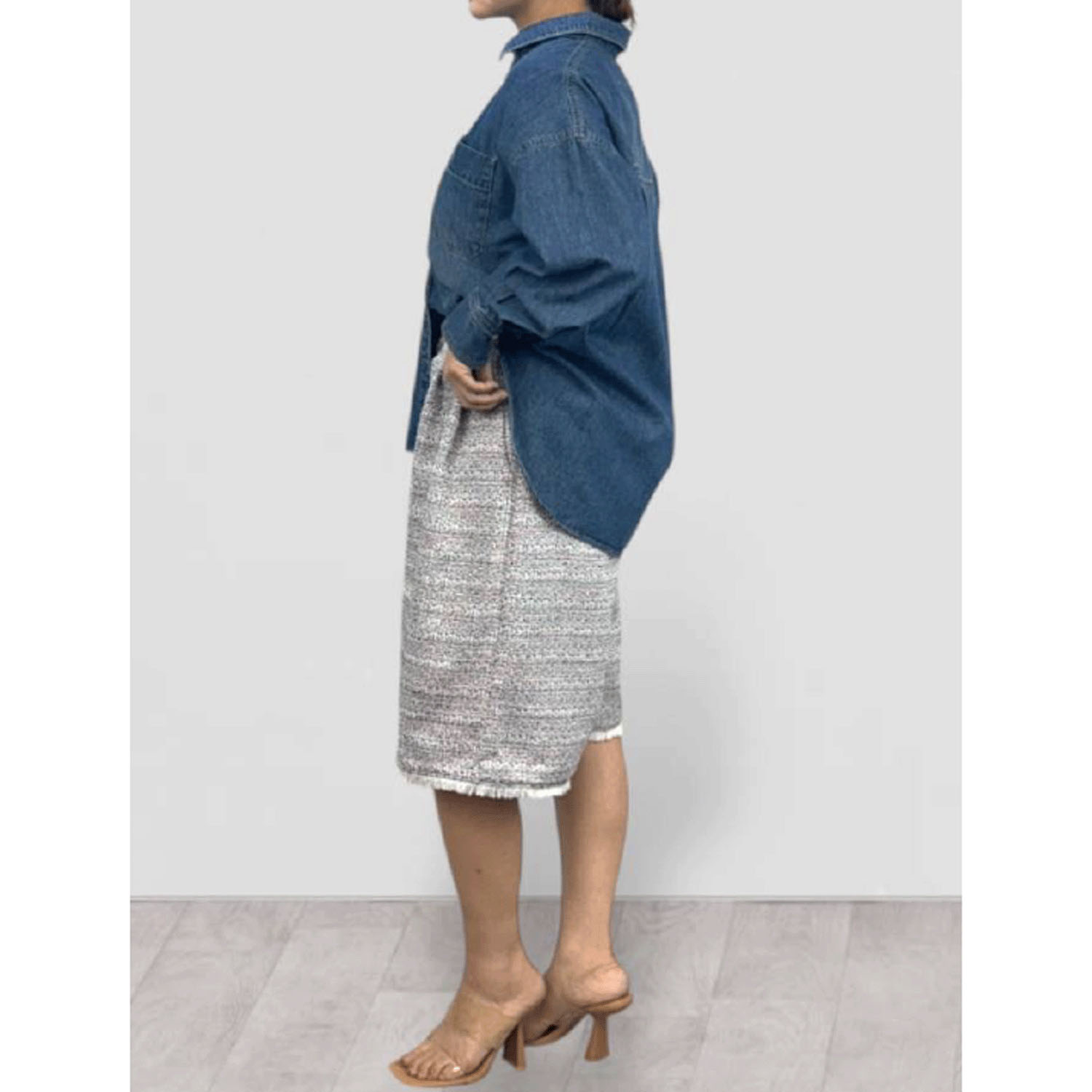 QTUME デニムパール釦シャツ - 画像10