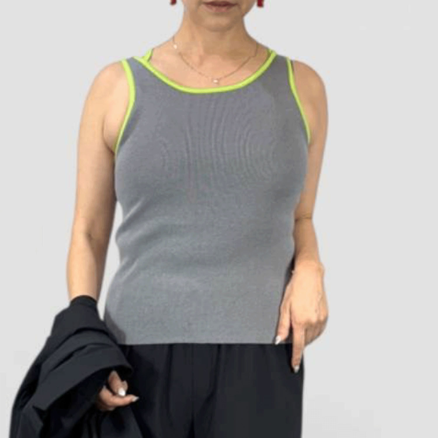 QTUME バイカラータンクニットインナートップス - 画像6