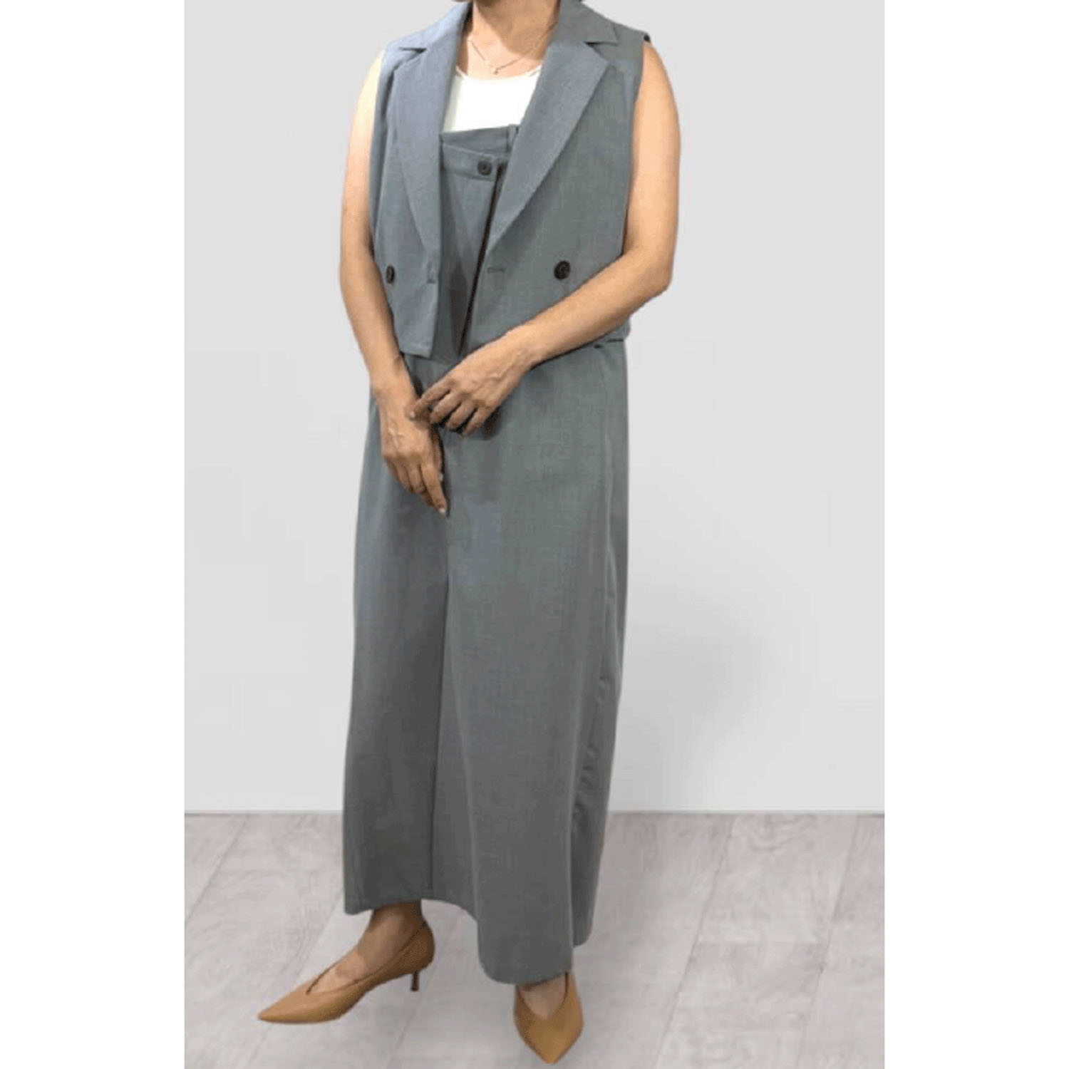 QTUME クロップドスリーブレスジャケット - 画像4