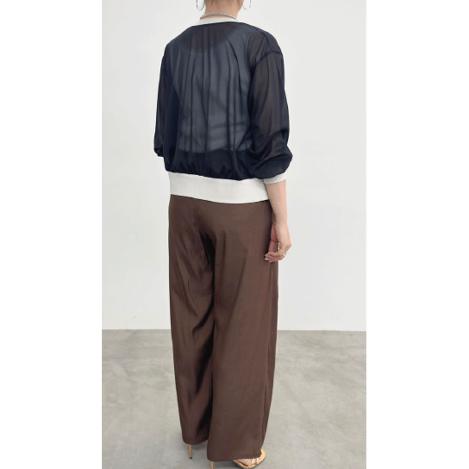 NUS バイカラーシアーカーディガン - 画像4