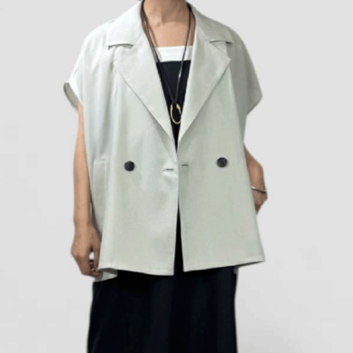 QTUME メッシュスリーブレスダブルジレ - 画像6