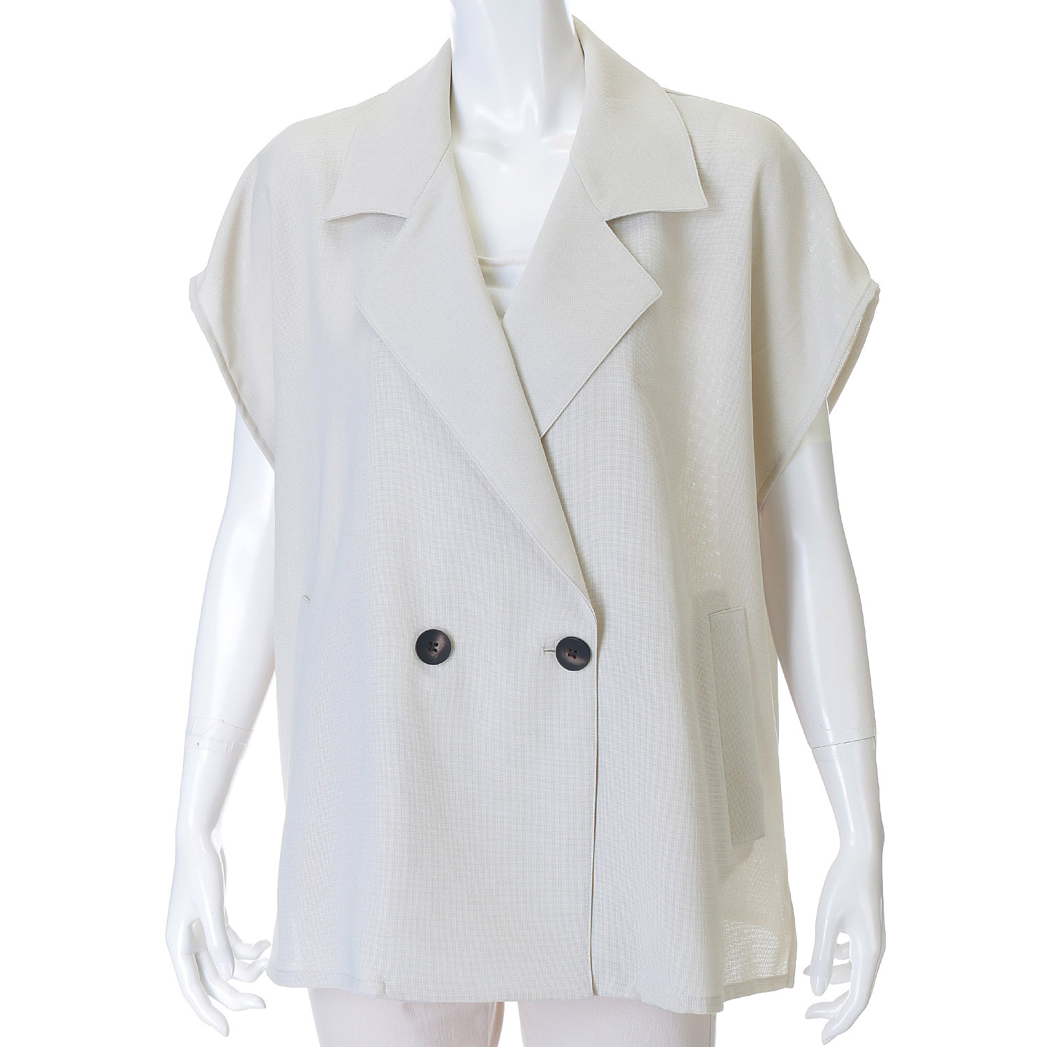 QTUME メッシュスリーブレスダブルジレ - 画像9