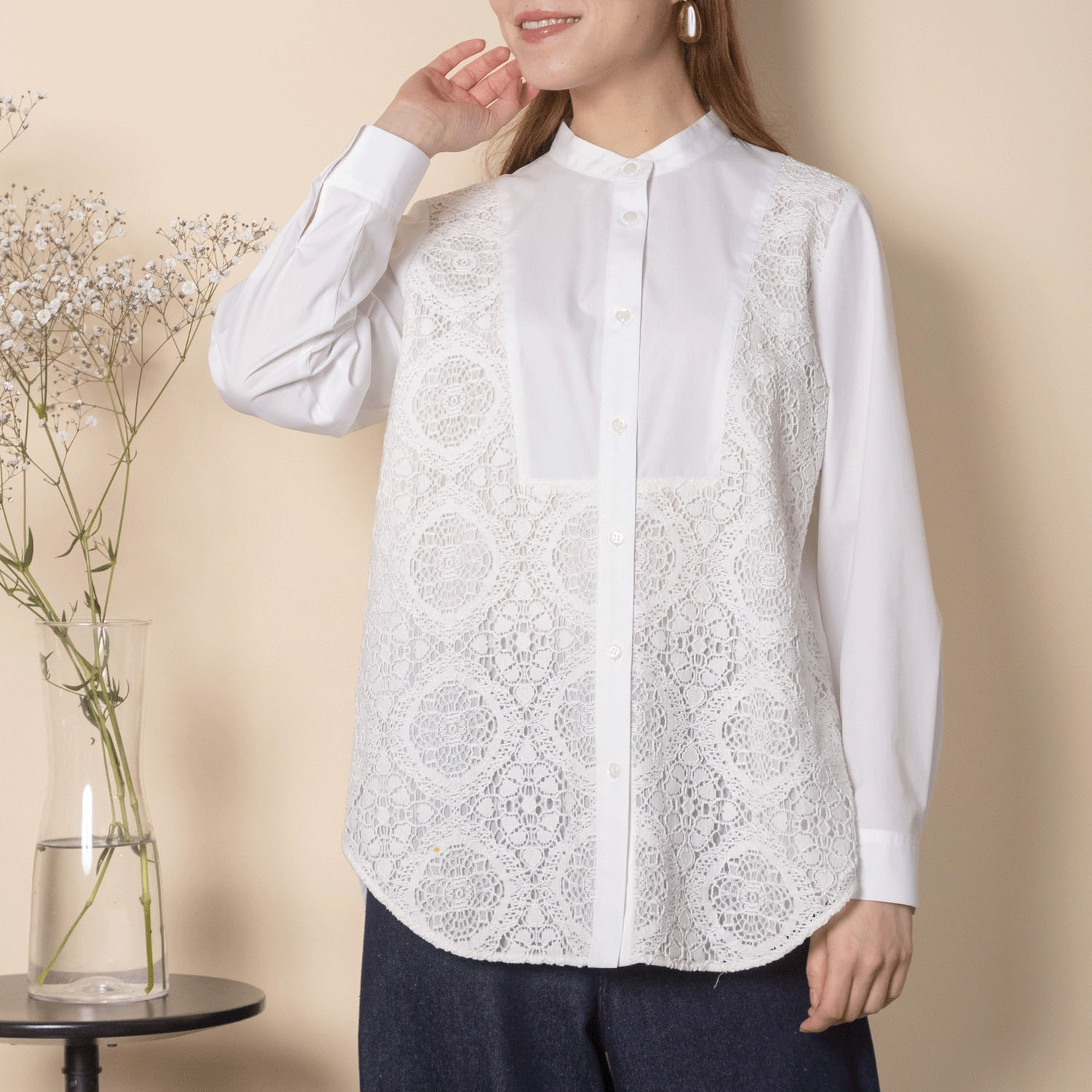 グラン山貴 バンドカラーシャツ