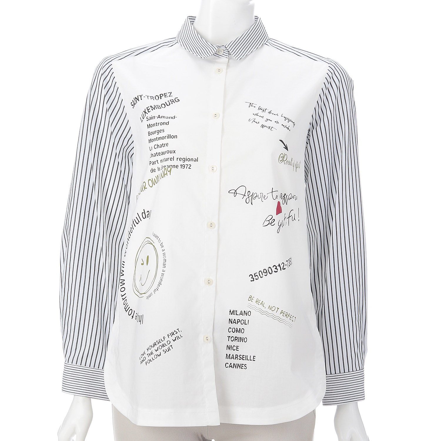 M－station 前身頃プリントブラウス - 画像1