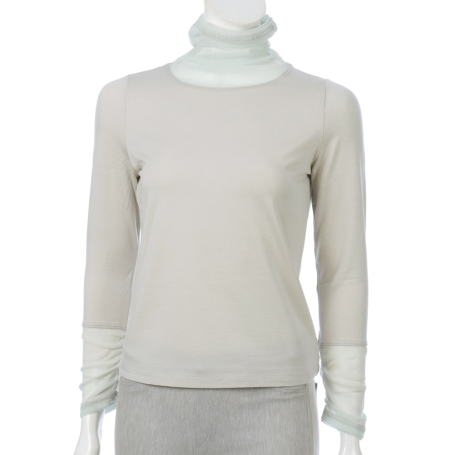 M－station チュール使いハイネックカットソー