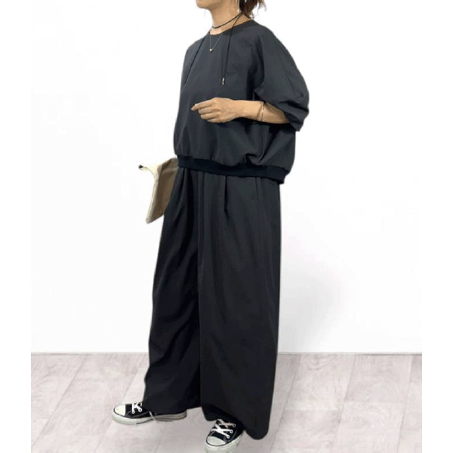 QTUME AIRUNOエアルノ dry crape フォルムTシャツ - 画像4