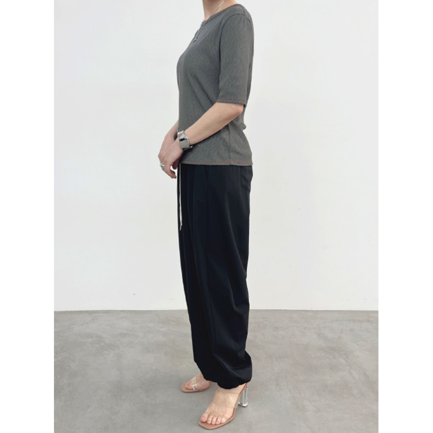 NUS 5分袖シアーTシャツ - 画像4