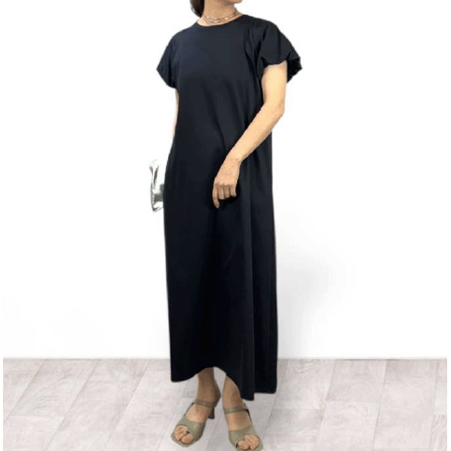 QTUME バルーンスリーブドレス - 画像2