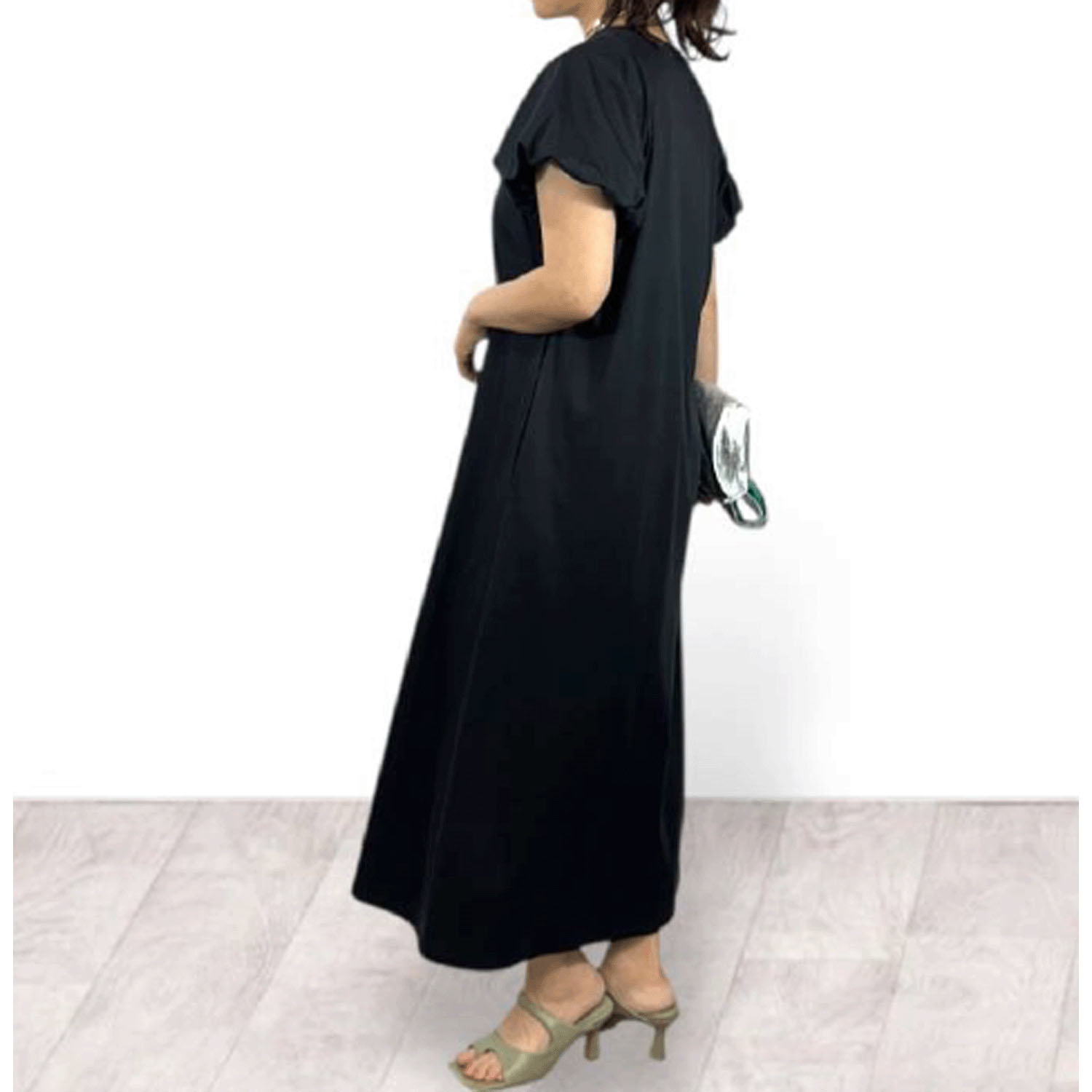 QTUME バルーンスリーブドレス - 画像3