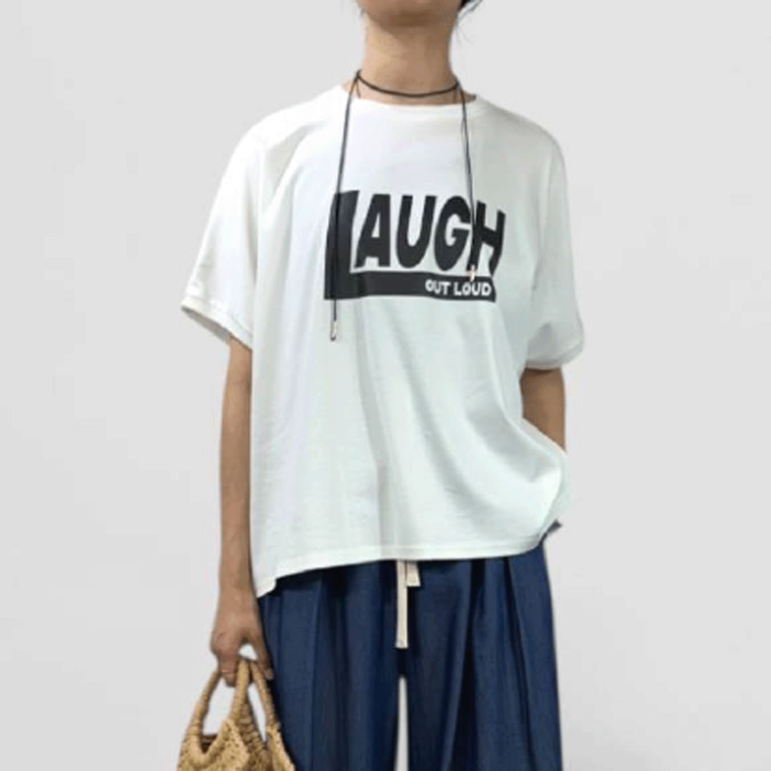 QTUME ワイドシルエットラフTシャツ