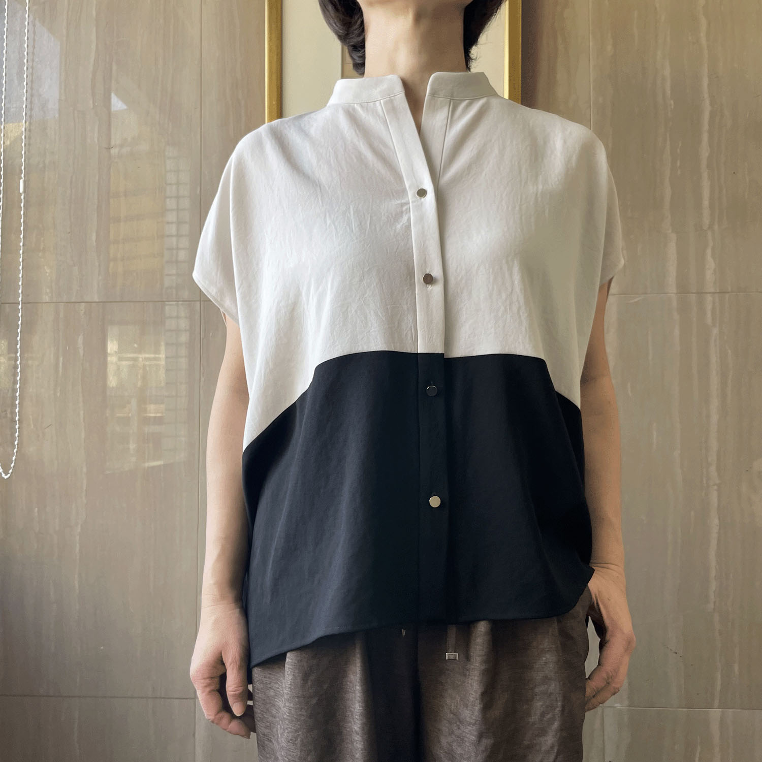 KOKIA ヴィンテージジョーゼット金釦ブラウス - 画像1