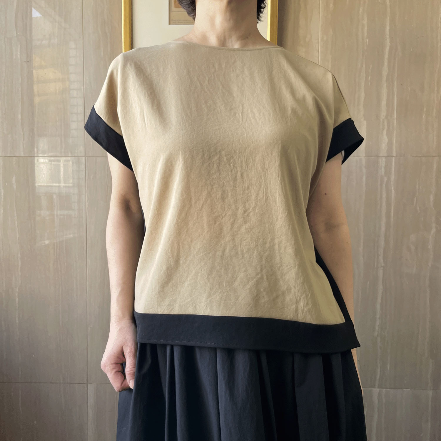 KOKIA ヴィンテージジョーゼットバイカラープルオーバー