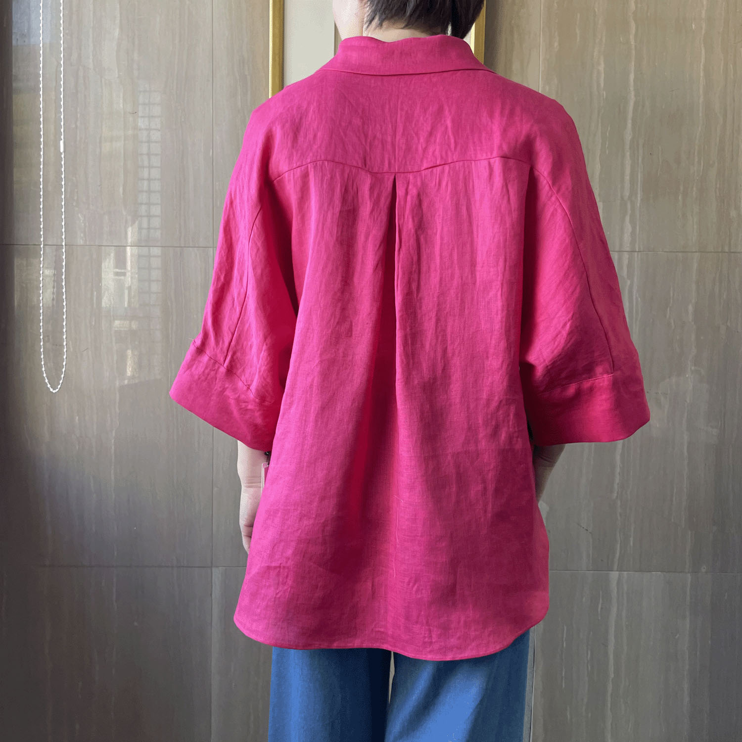 KOKIA 襟付きスキッパー麻ブラウス - 画像4