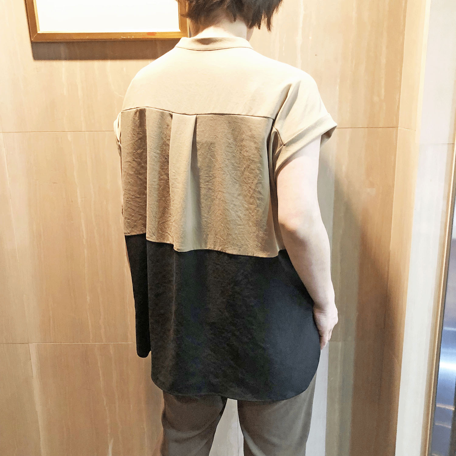 一珠 KOKIA ジョーゼットバイカラーブラウス - 画像5