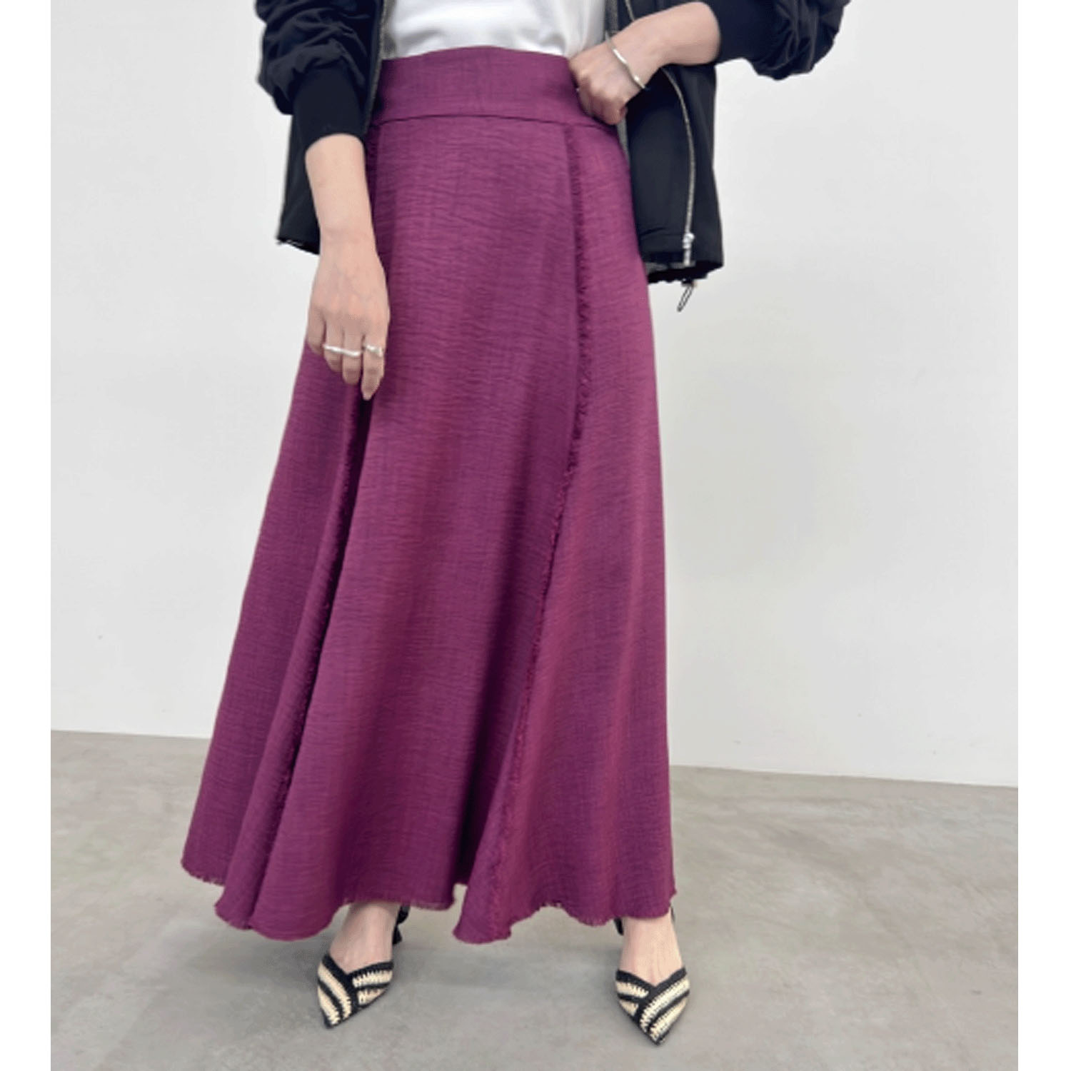 【InstaLive】NUS フリンジデザインフレアスカート - 画像6