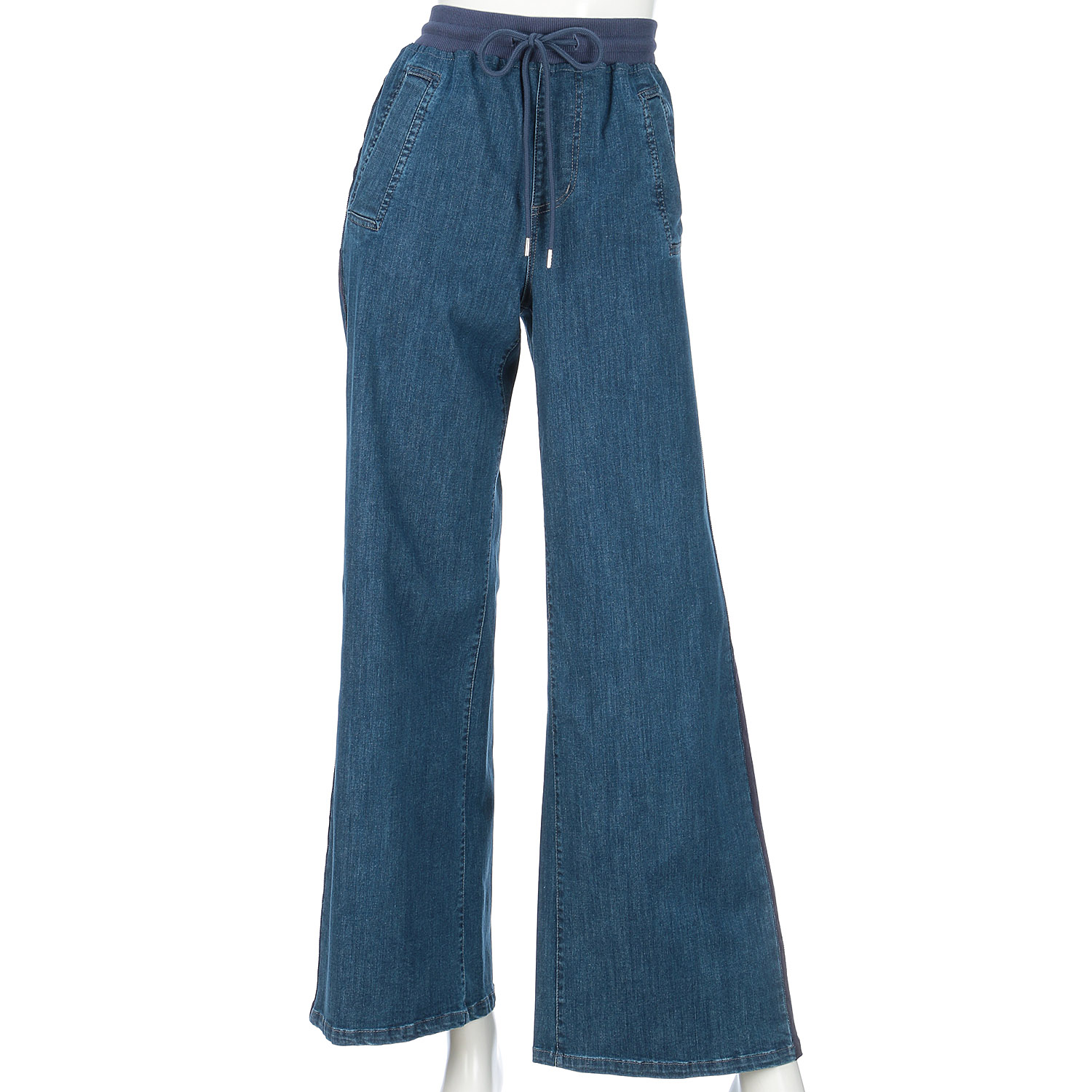 【Insta Live】一珠 KOKIA ワイドデニム脇テープパンツ - 画像5