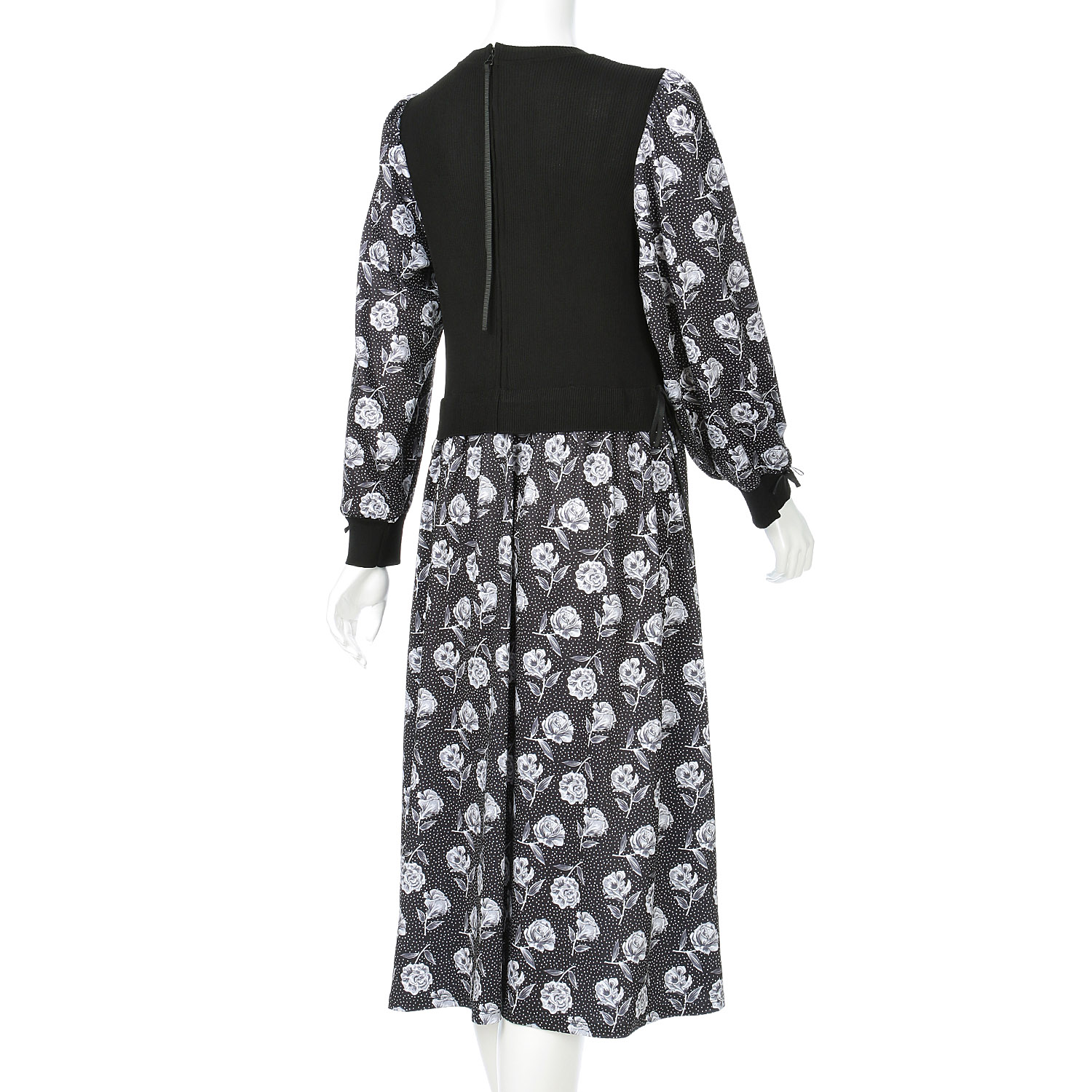 Super Beauty ニットベスト×レイヤード風プリントワンピース - 画像12