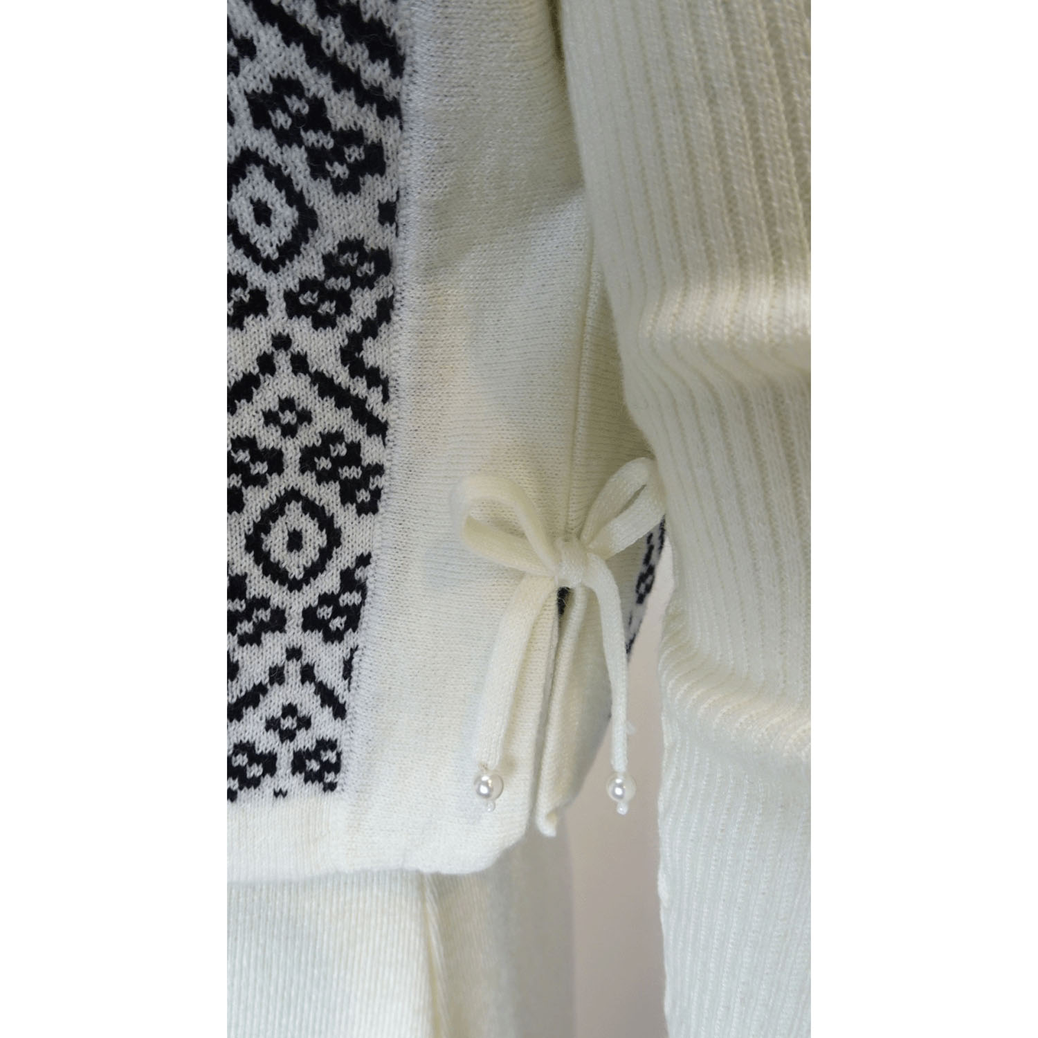 【Inata Live】Super Beauty ジャガード編みニットベスト×ニットOP アンサンブルワンピース - 画像14