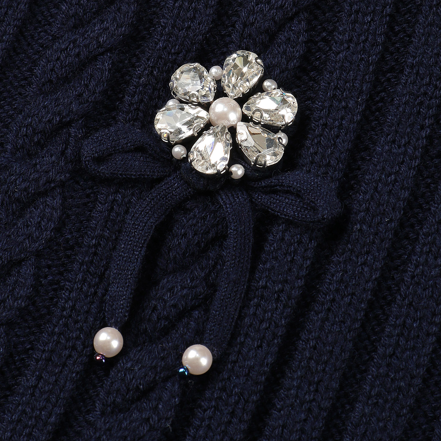 Super Beauty ウエスト異素材切替ケーブル編みハイネックワンピース - 画像14