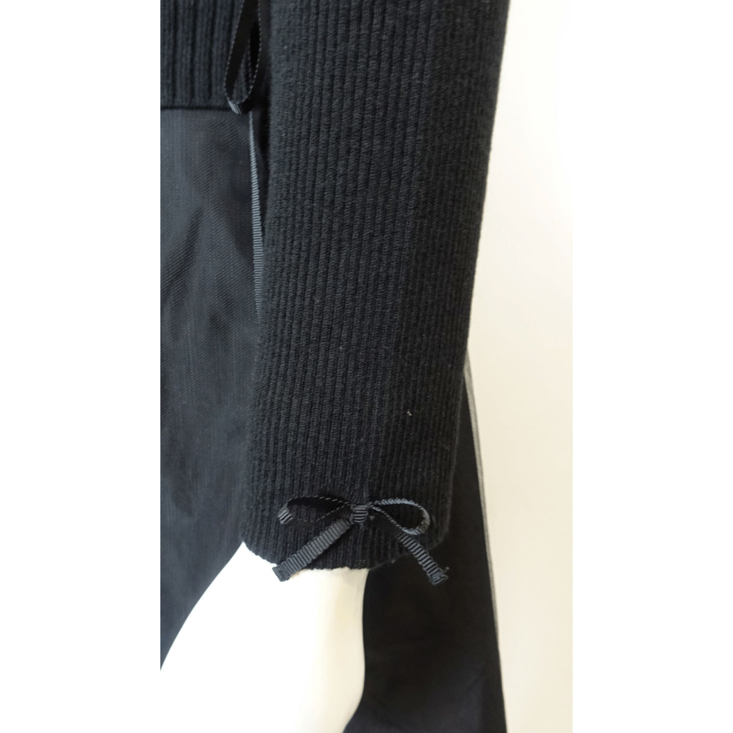 Super Beauty ウエスト異素材切替ケーブル編みハイネックワンピース - 画像9