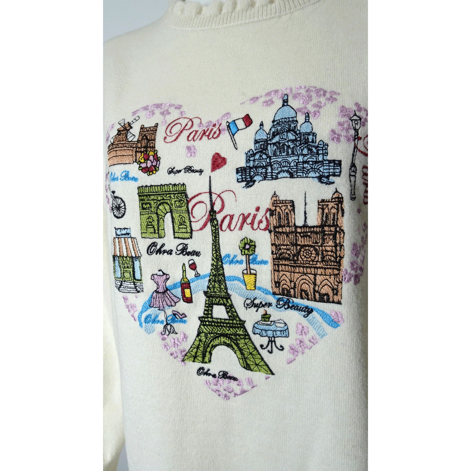 【Inata Live】Super Beauty パリ刺繍フリルセーター - 画像6