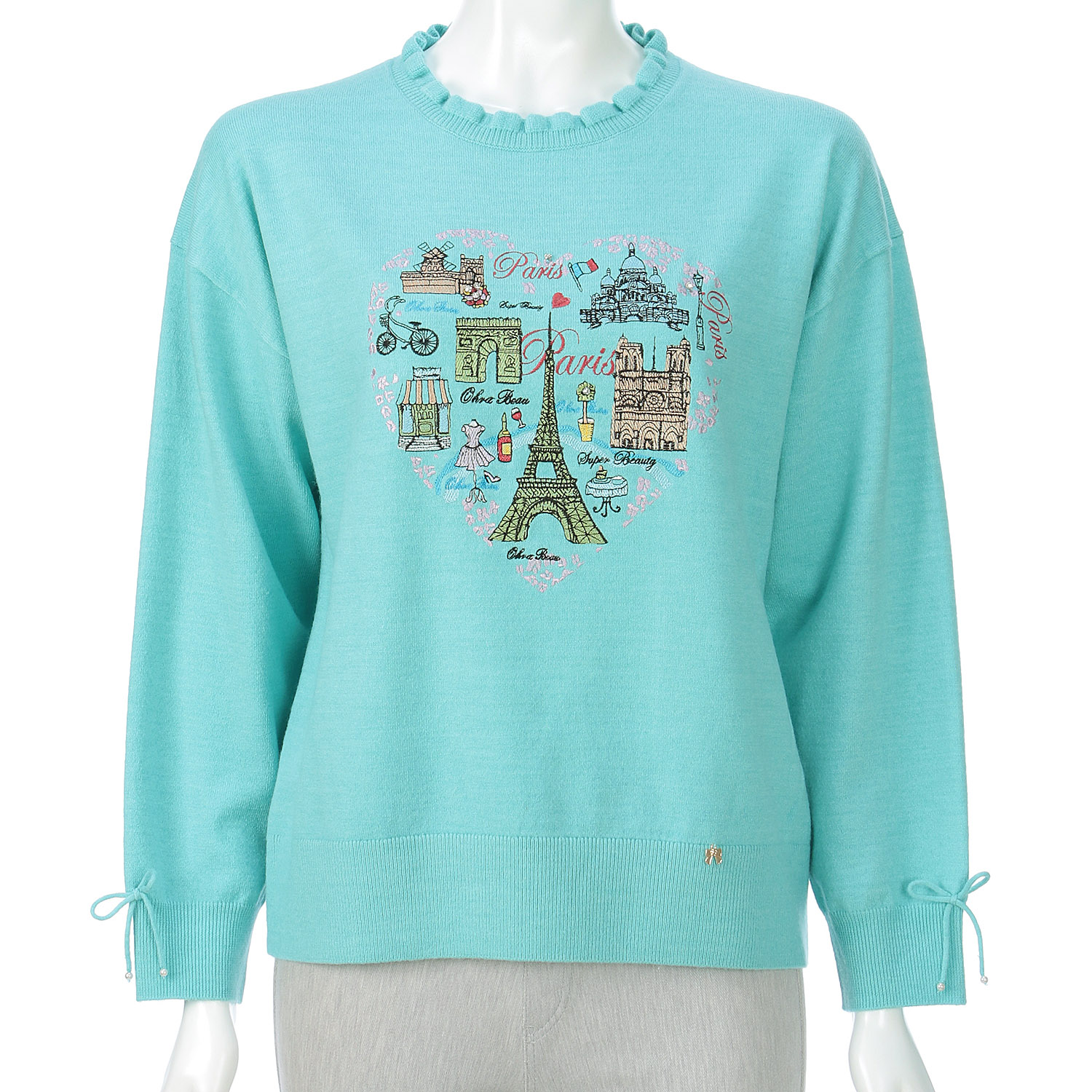 【Inata Live】Super Beauty パリ刺繍フリルセーター - 画像10