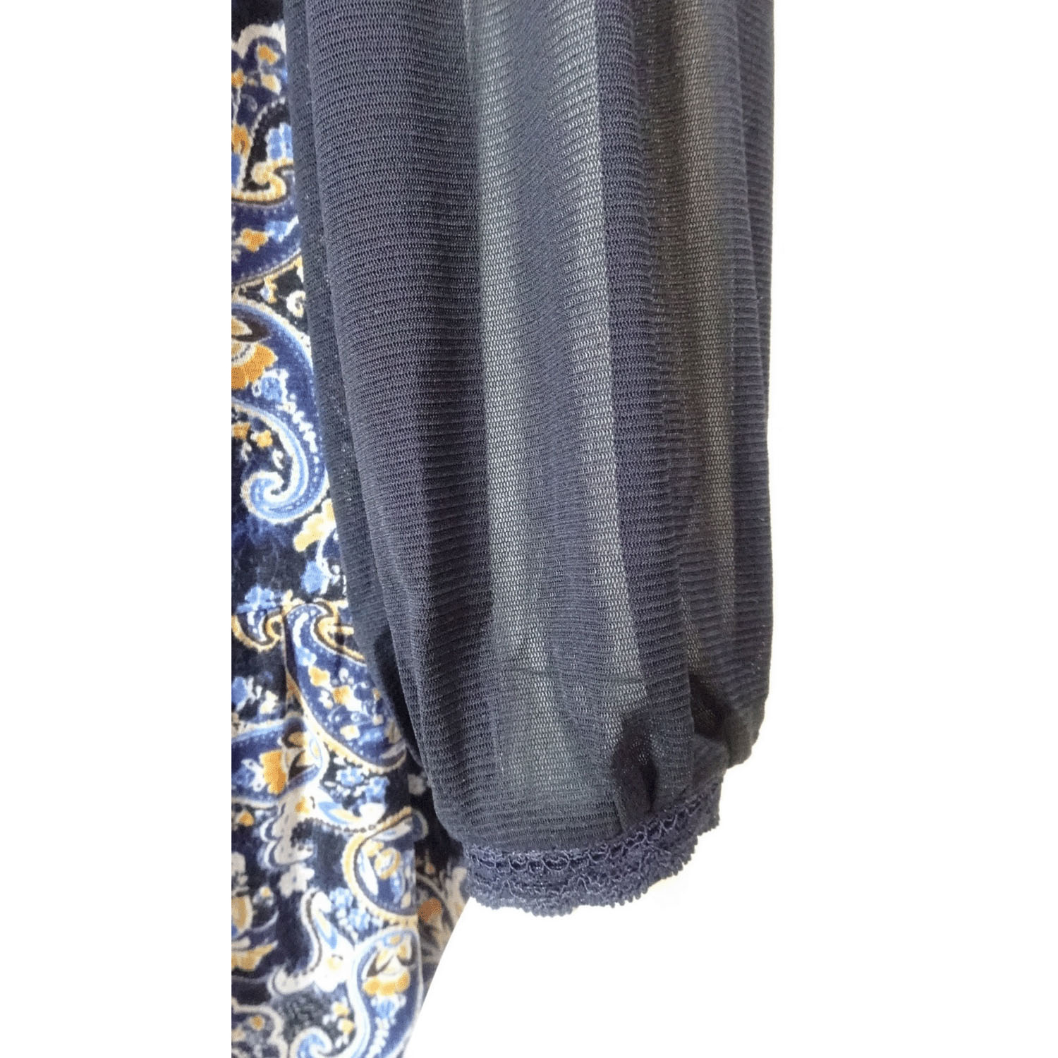 Super Beauty ペイズリー柄パワーネット素材チュニックカットソー - 画像10