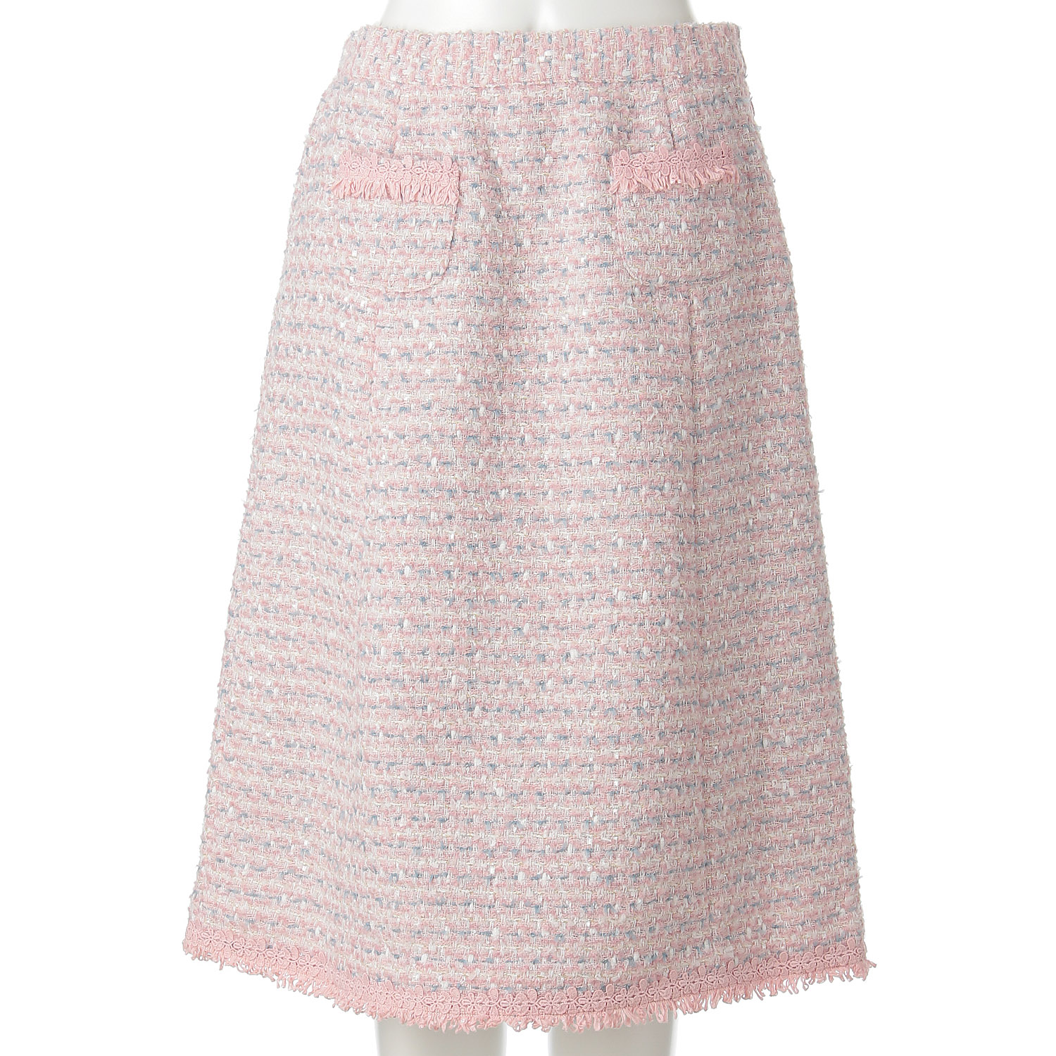 Super Beauty 裾レース使いツイード生地スカート - 画像2