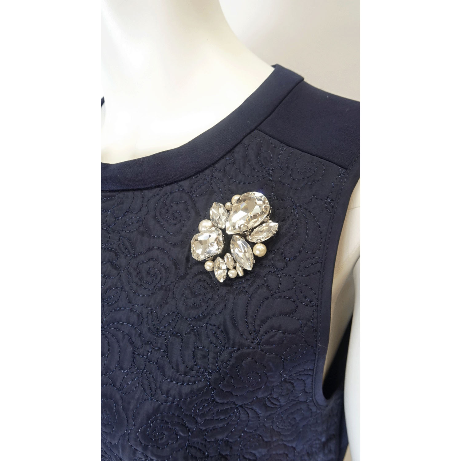 Super Beauty キルティング生地切替前あきワンピース - 画像14