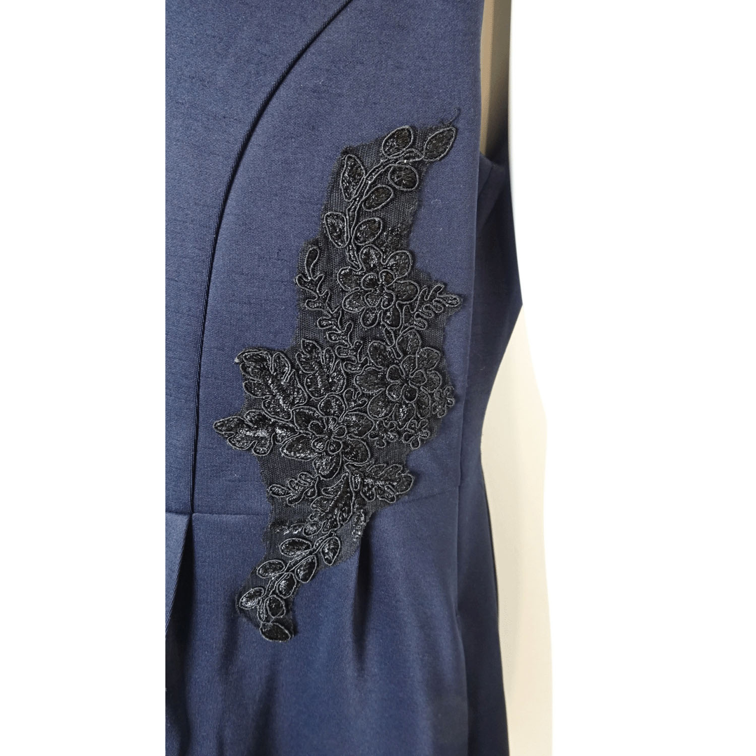 【Insta Live】Super Beauty レースデザイン×ポンチ素材タックワンピース - 画像6