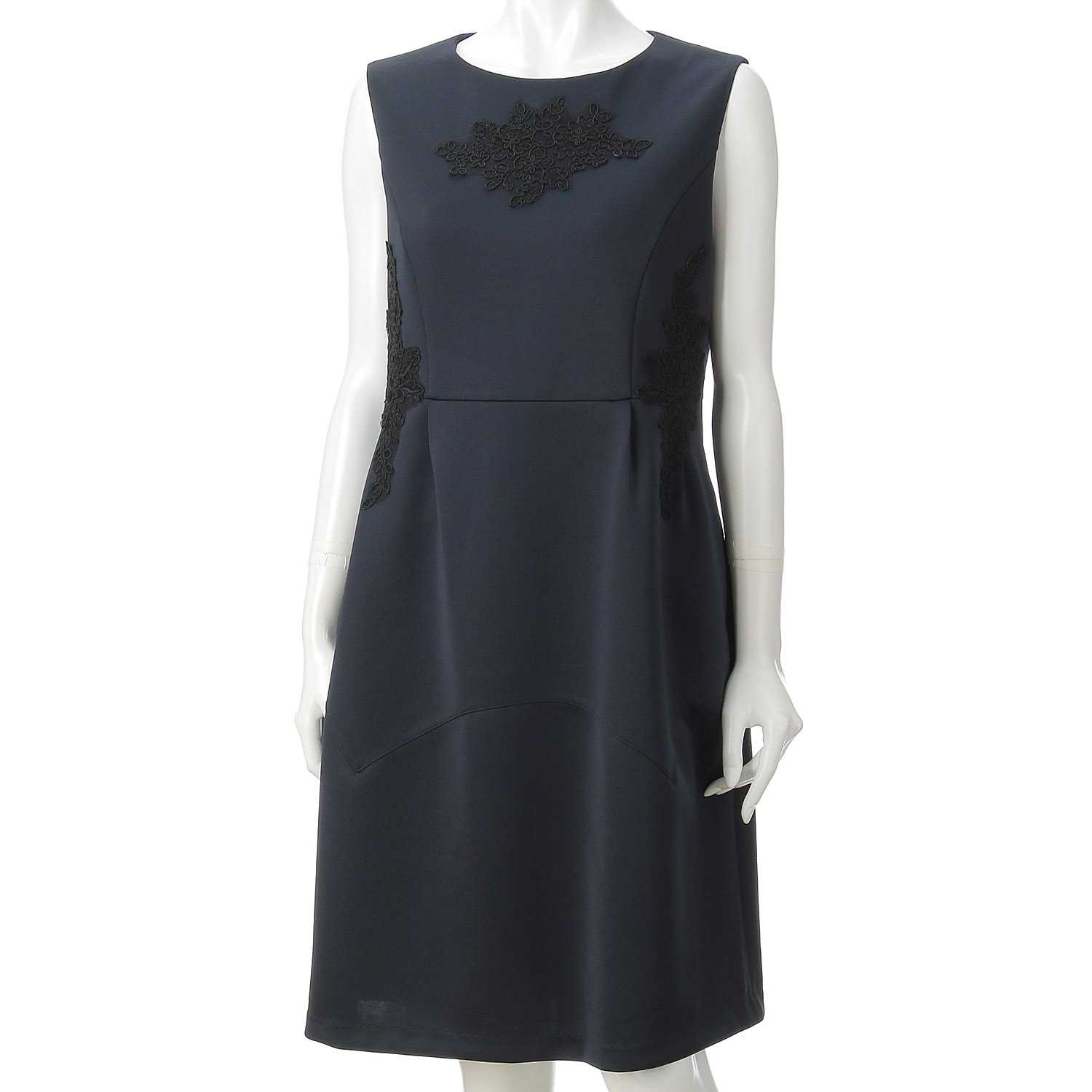 【Insta Live】Super Beauty レースデザイン×ポンチ素材タックワンピース - 画像7