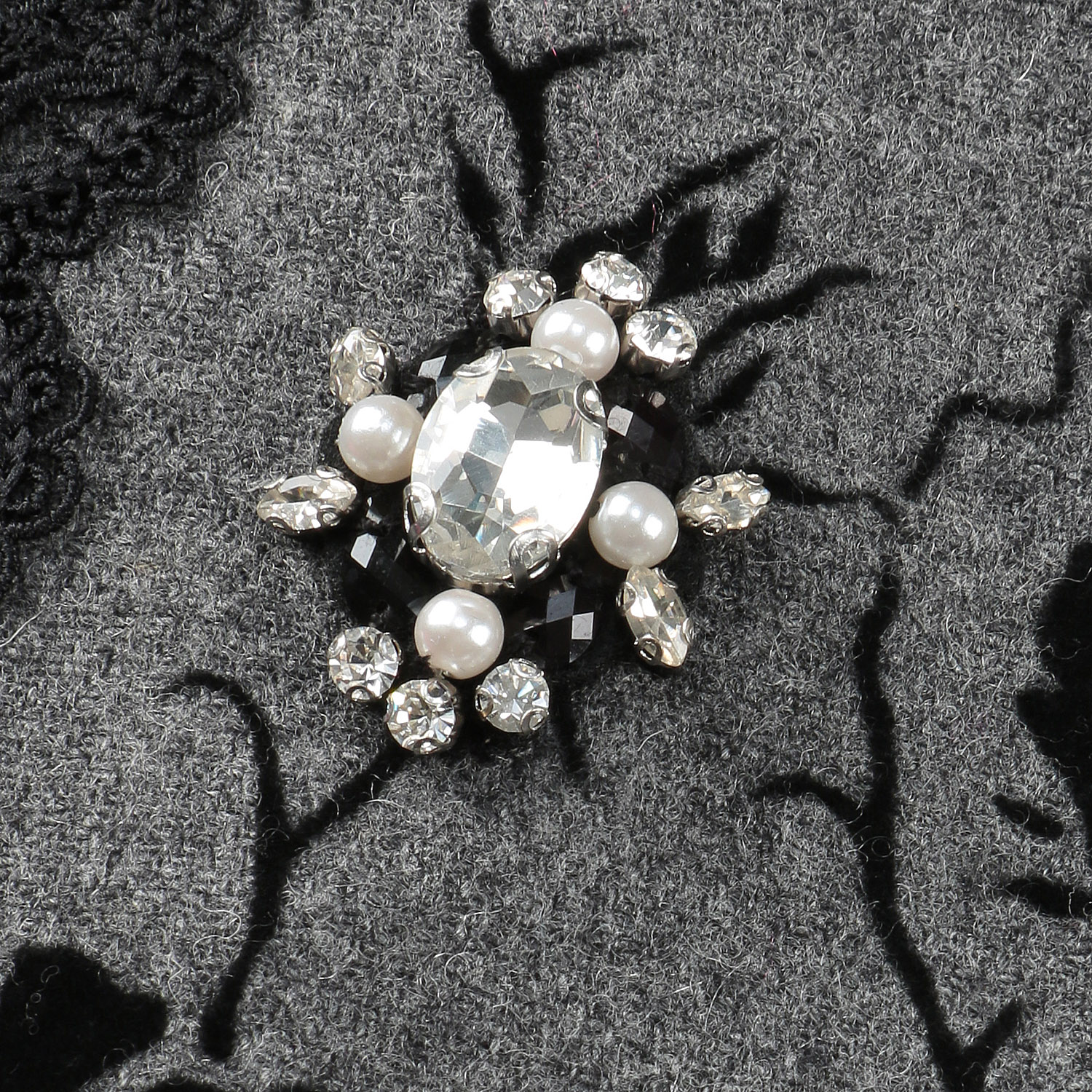 Super Beauty Vネックフロッキープリント切替ワンピース - 画像12