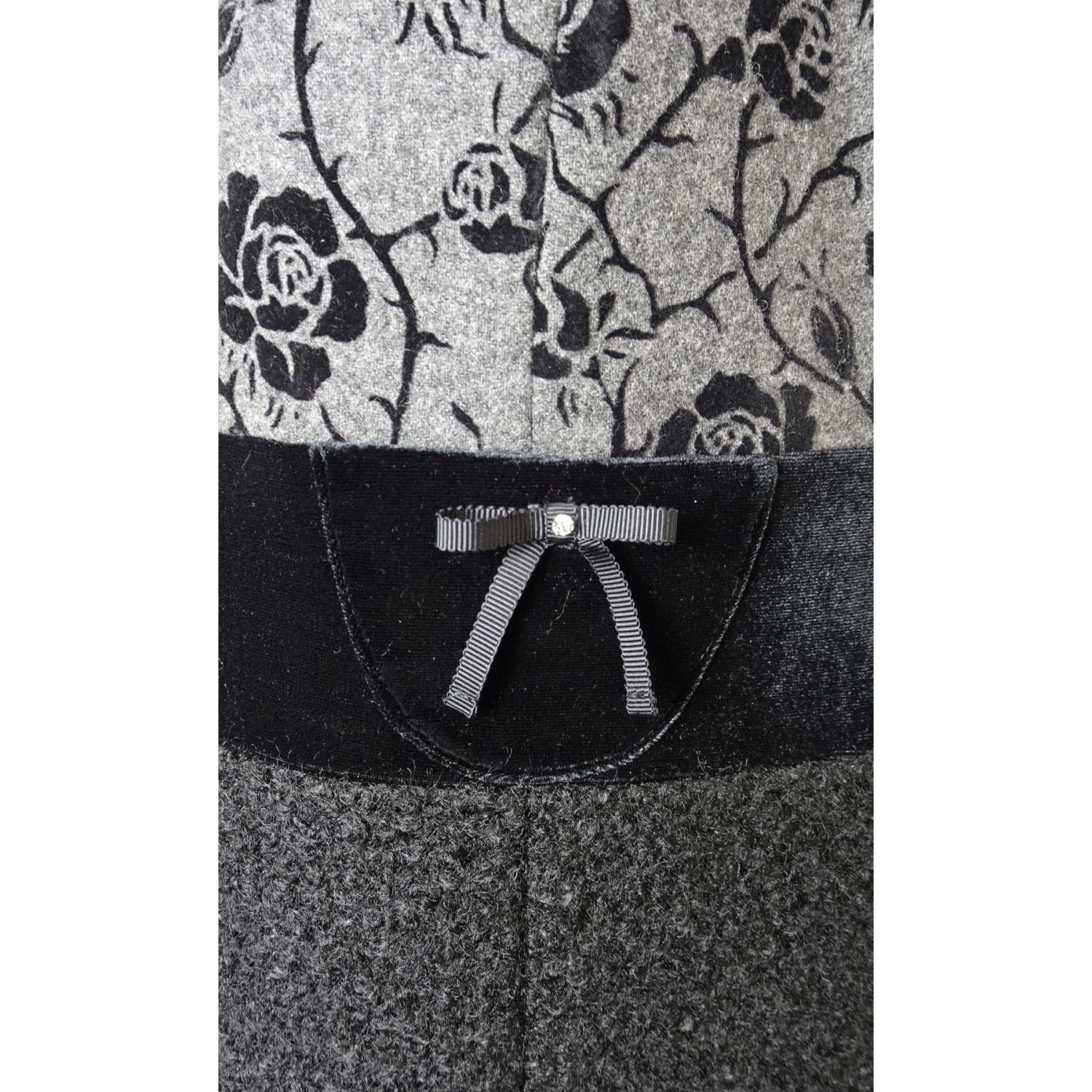 Super Beauty Vネックフロッキープリント切替ワンピース - 画像7